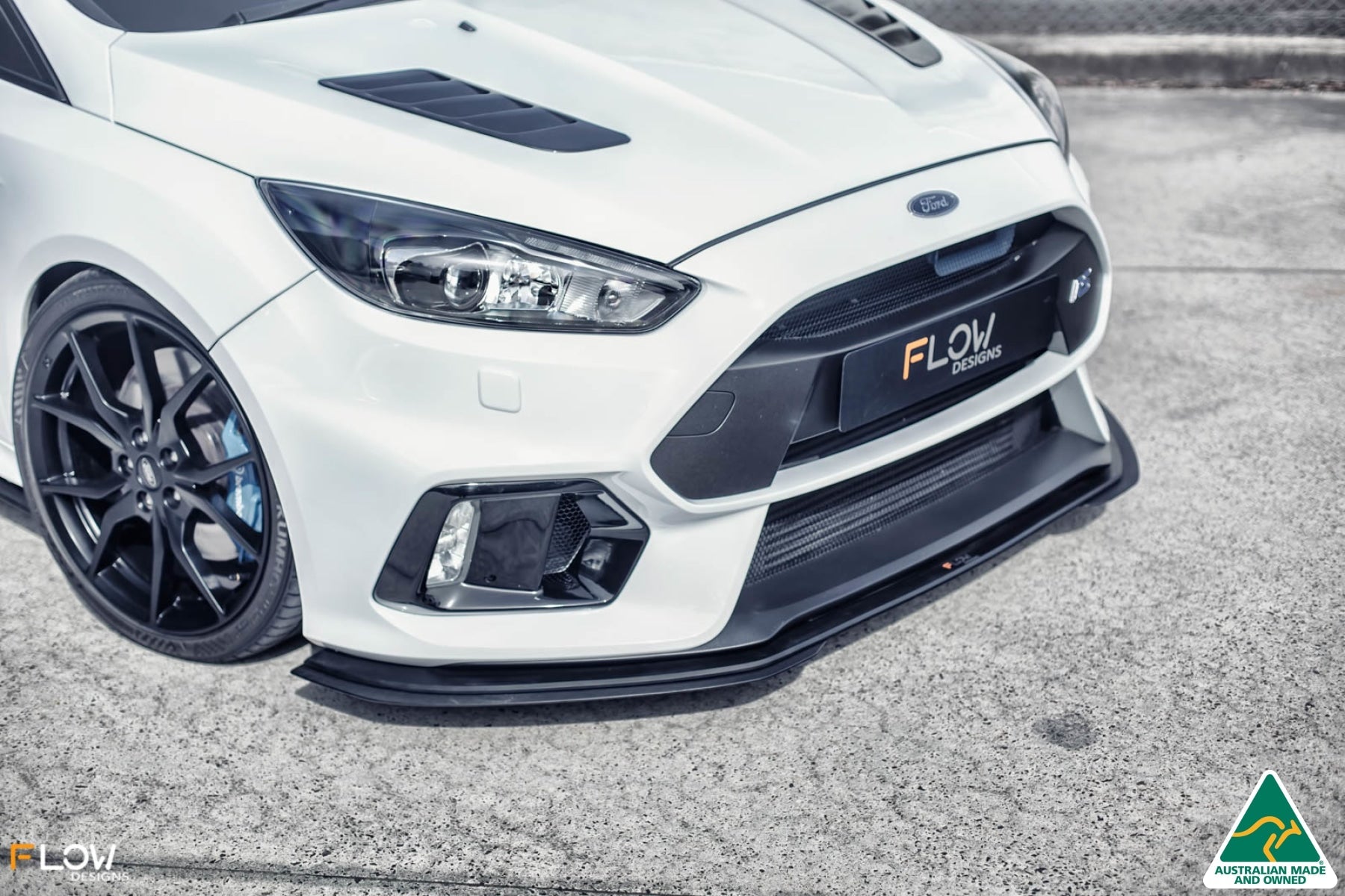Flow Designs MK3 Focus RS Front Lip Splitter (3 Piece) & Bumper Reinforcement Bracket - iilumolab