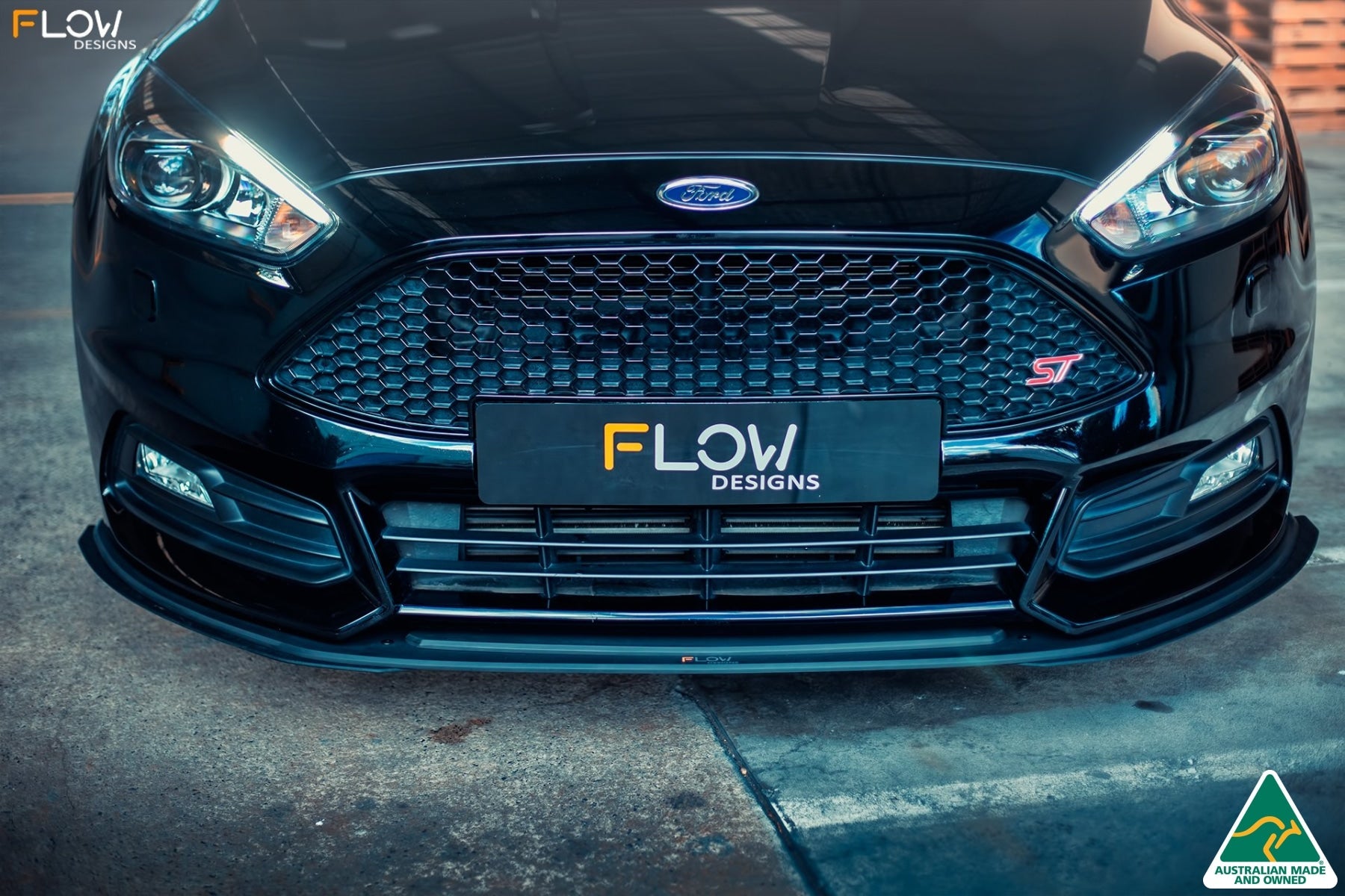 Flow Designs MK3.5 Focus ST (Facelift) Front Lip Splitter Extensions (Pair) - iilumolab