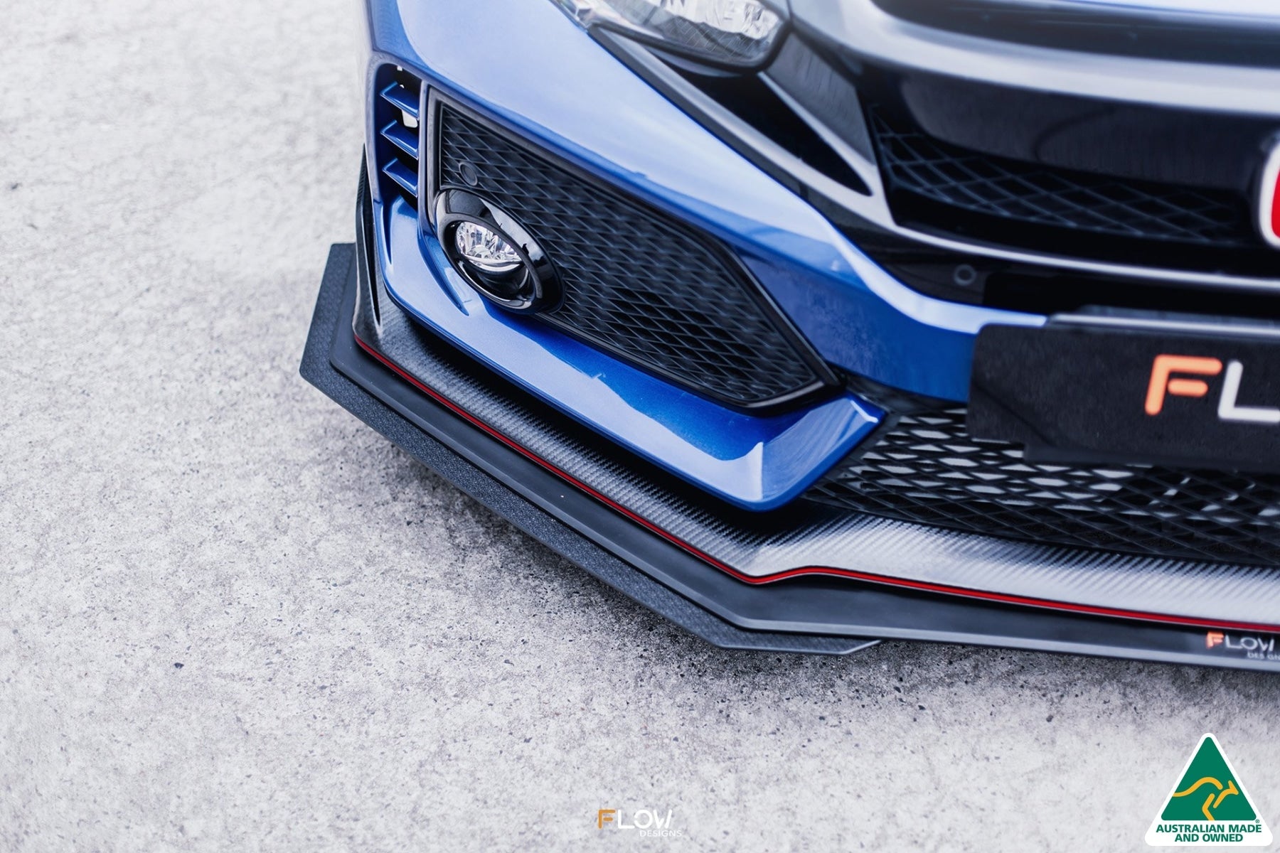 Flow Designs FK8 Civic Type R Front Lip Splitter Extensions (Pair) - iilumolab
