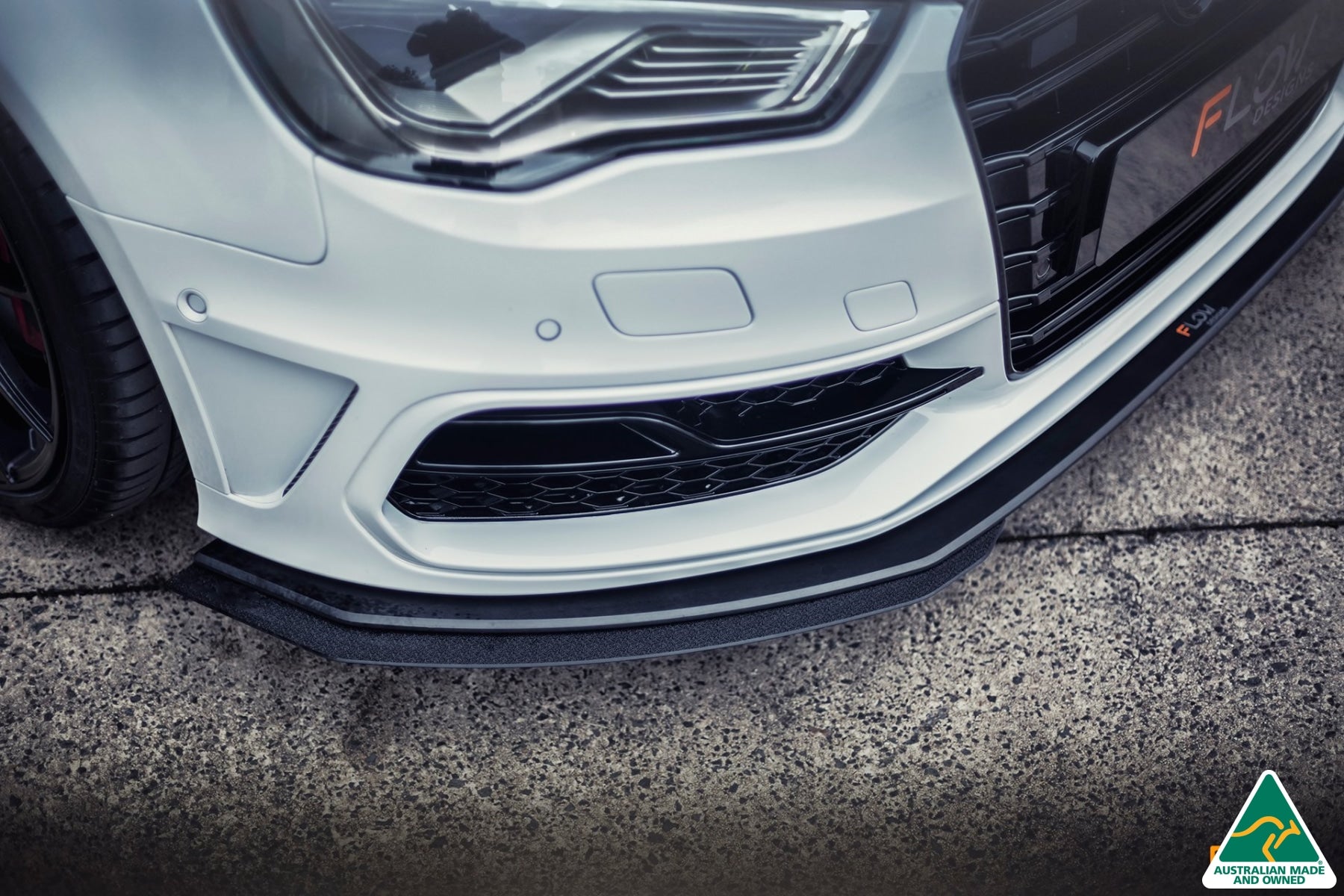 Flow Designs S3 8V Pre-Facelift Sportback Front Lip Splitter V3 - iilumolab