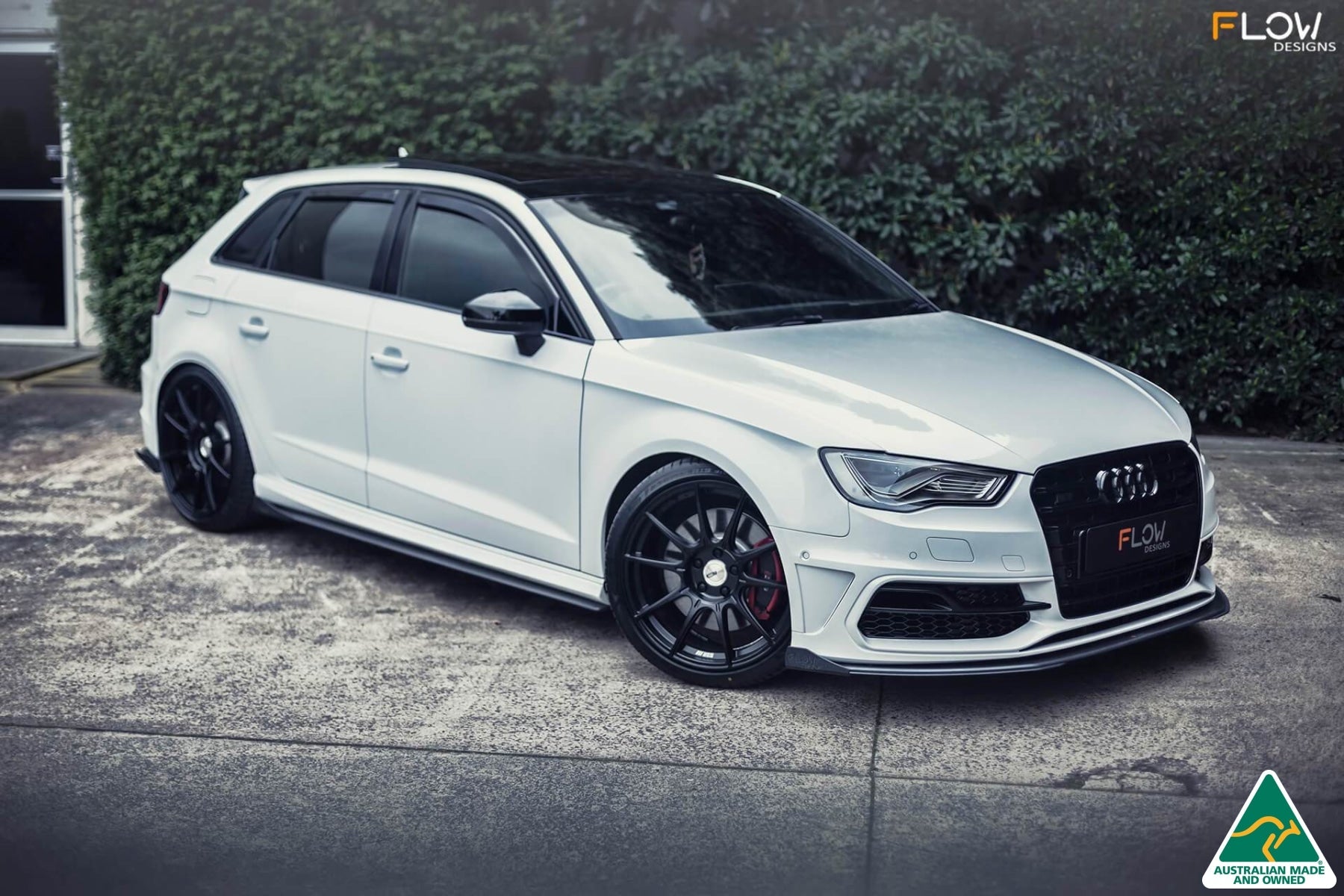 Flow Designs S3 8V Pre-Facelift Sportback Front Lip Splitter V3 - iilumolab