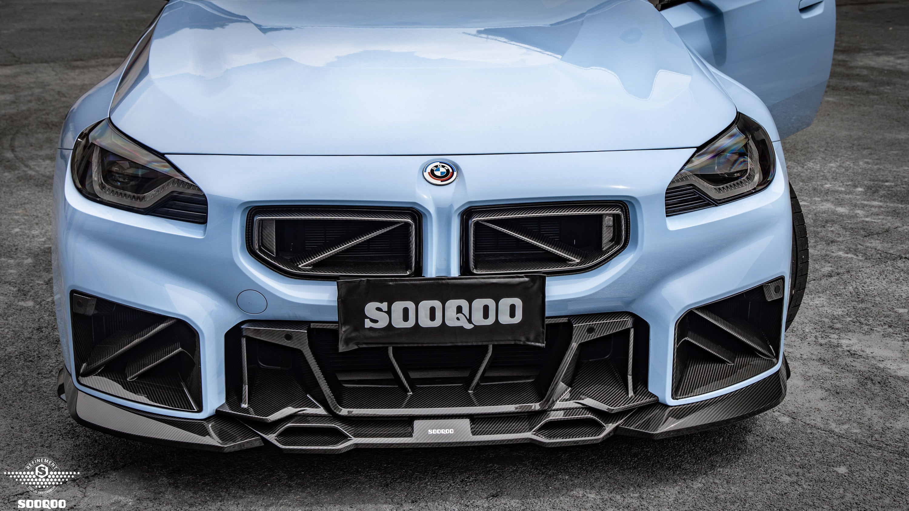 Sooqoo Pre Pregged Dry Carbon Fiber Center Bumper Trim for BMW M2 G87 2023+
