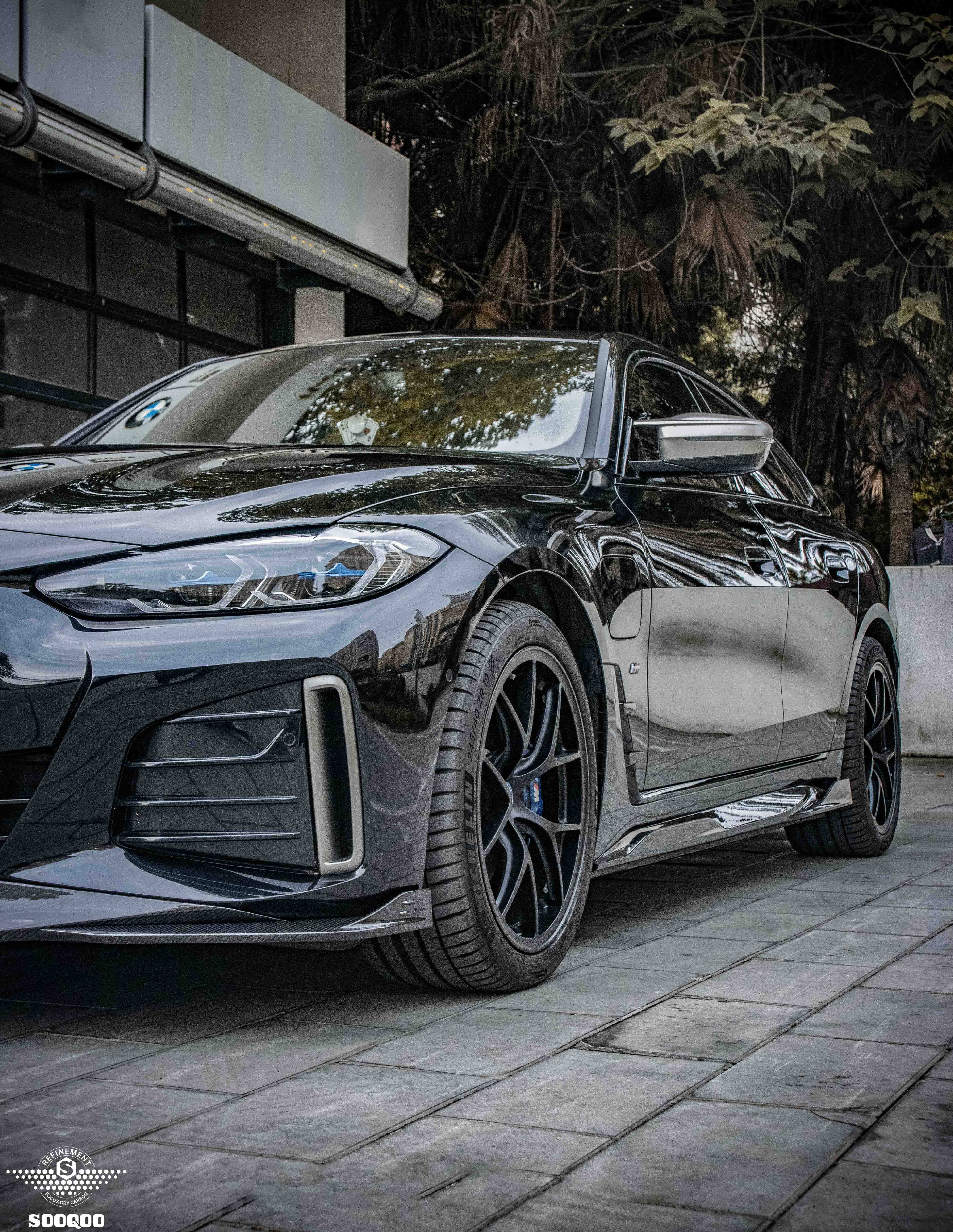 Sooqoo Pre Pregged Dry Carbon Fiber Side Skirt for BMW i4 Series G26 2021+