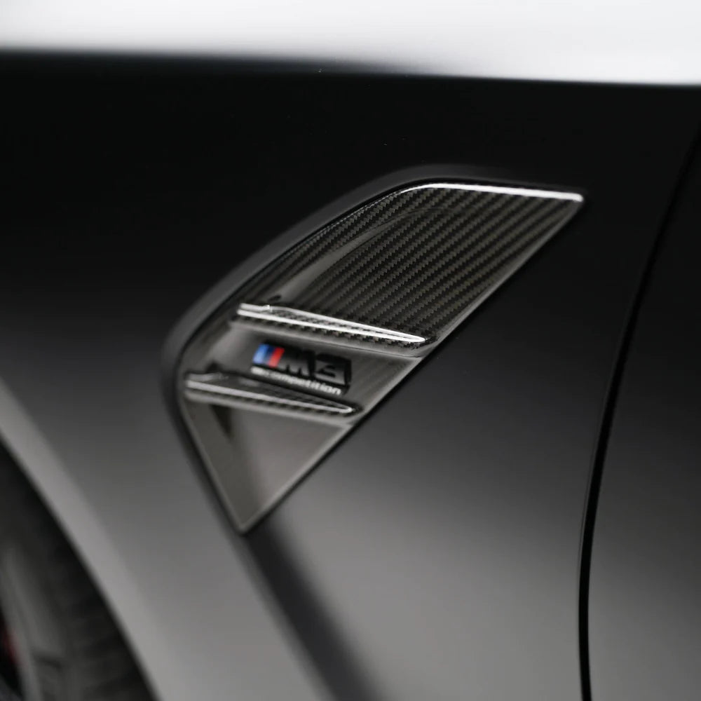 M-Performance Style Fender Vent Cover Pre Pregged Dry Carbon For BMW M3 G80 G81 20+