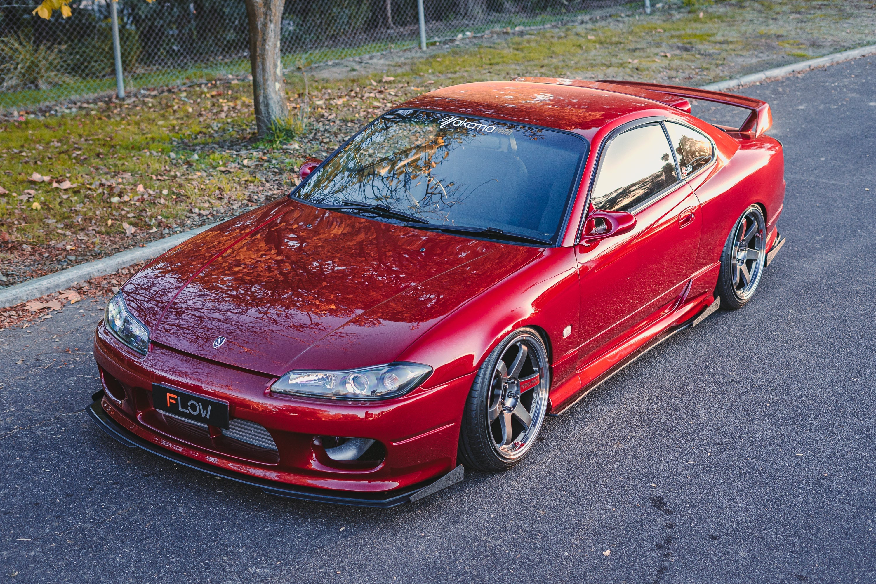Flow Designs DEMO STOCK - S15 / 200SX Front Lip Splitter (For Standard Front Bar) - GLOSS BLACK - iilumolab