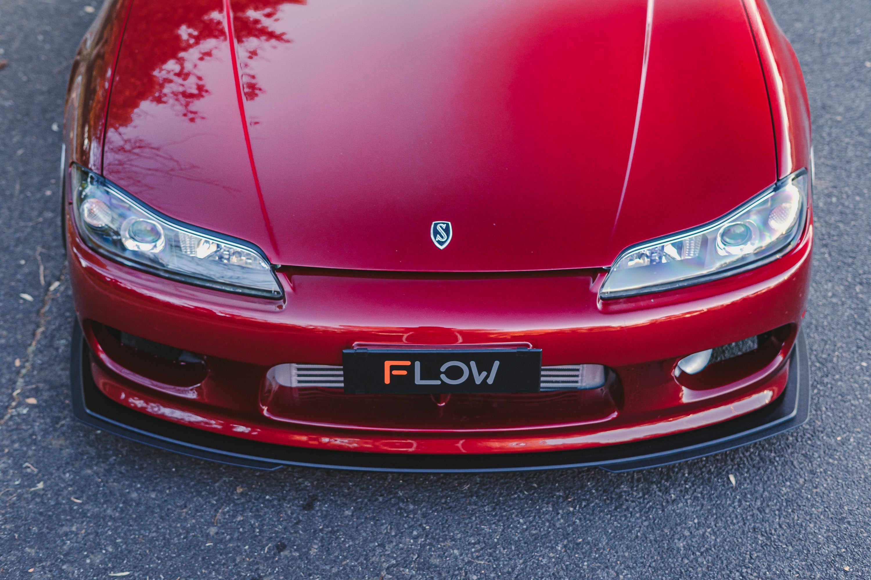 Flow Designs DEMO STOCK - S15 / 200SX Front Lip Splitter (For Standard Front Bar) - GLOSS BLACK - iilumolab
