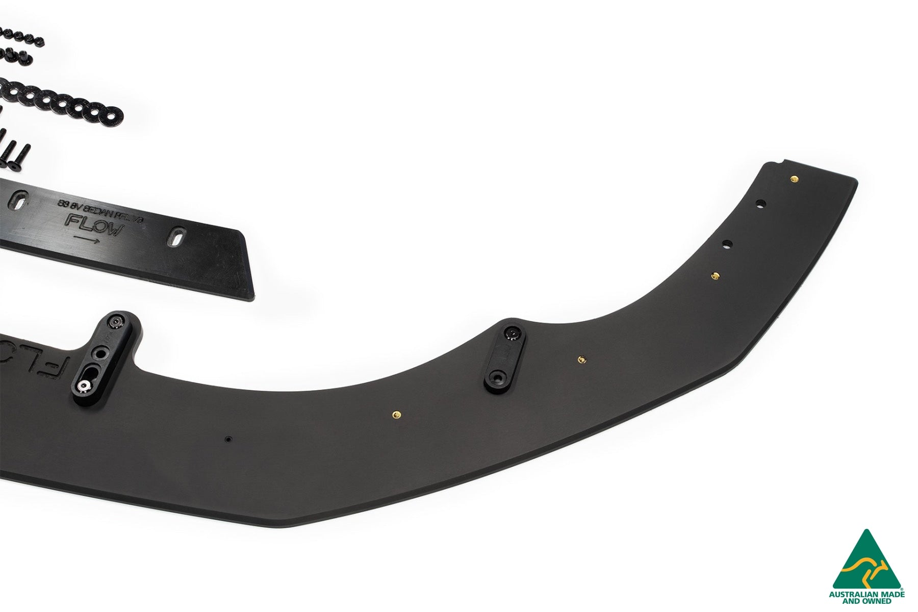 Flow Designs S3 8V Sedan Pre-Facelift Front Lip Splitter V3 & Mounting Brace - iilumolab