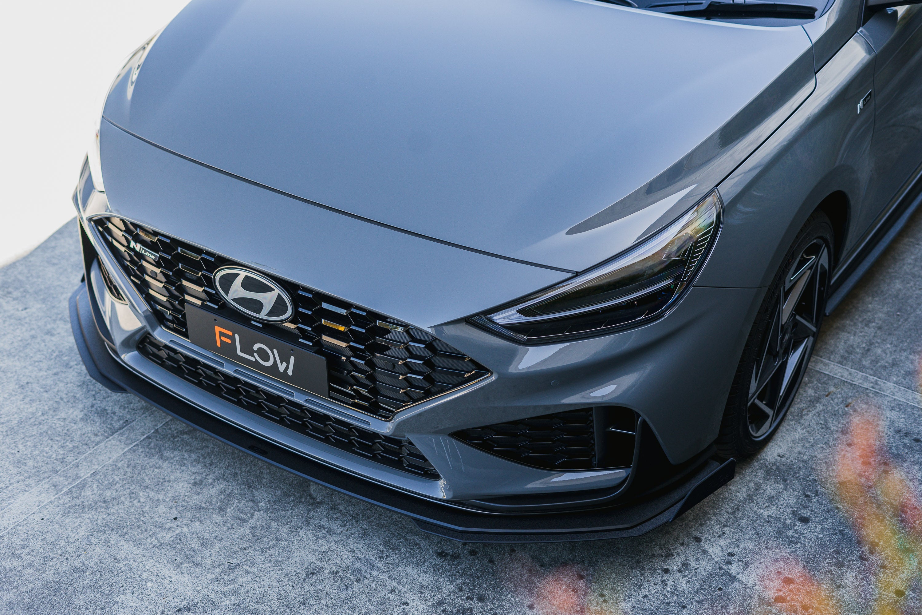 Flow Designs i30N-Line Hatch PDe.V6 FL 2024+ Front Lip Splitter & Reinforcement Brackets - iilumolab