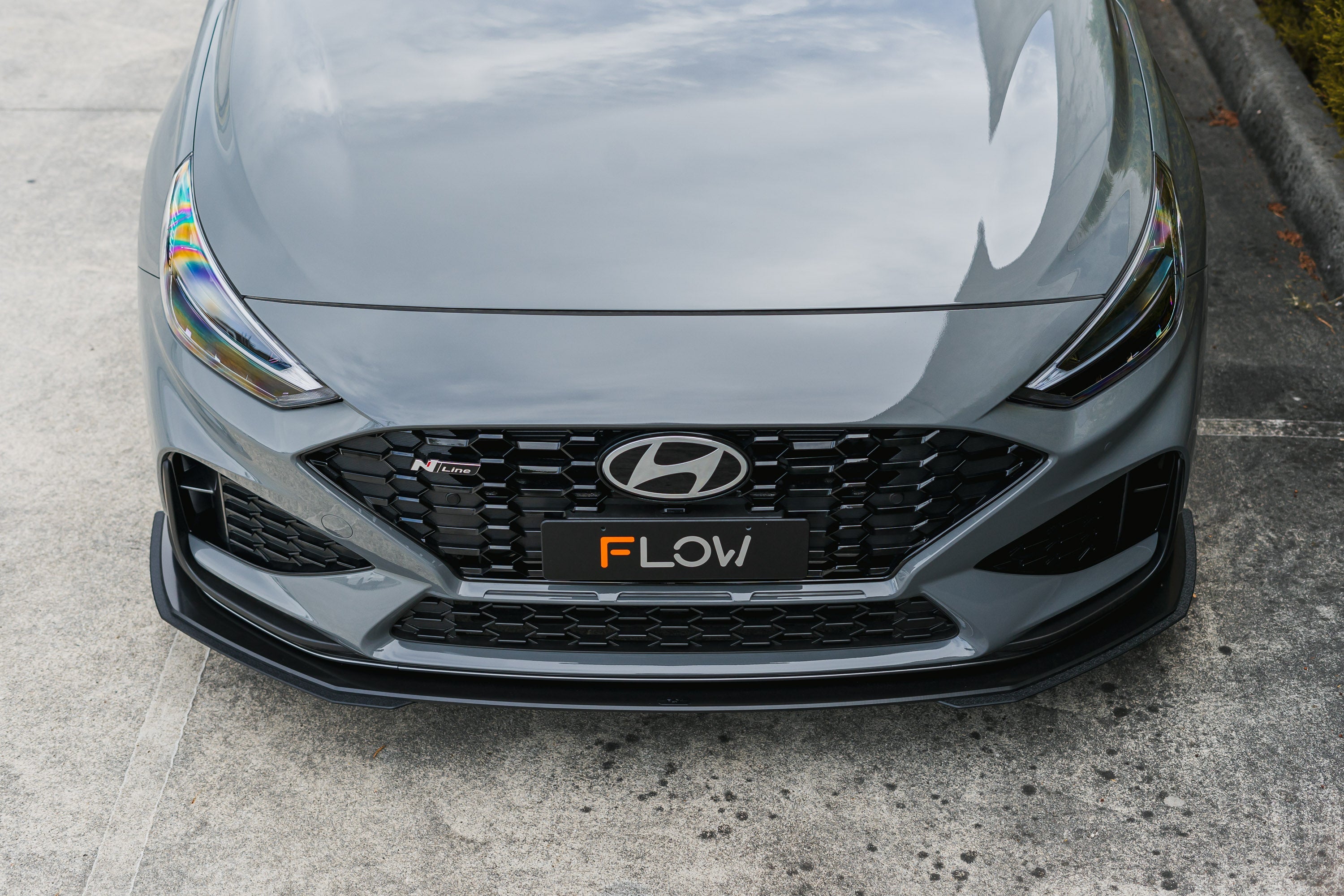 Flow Designs i30N-Line Hatch PDe.V6 FL 2024+ Front Lip Splitter & Reinforcement Brackets - iilumolab