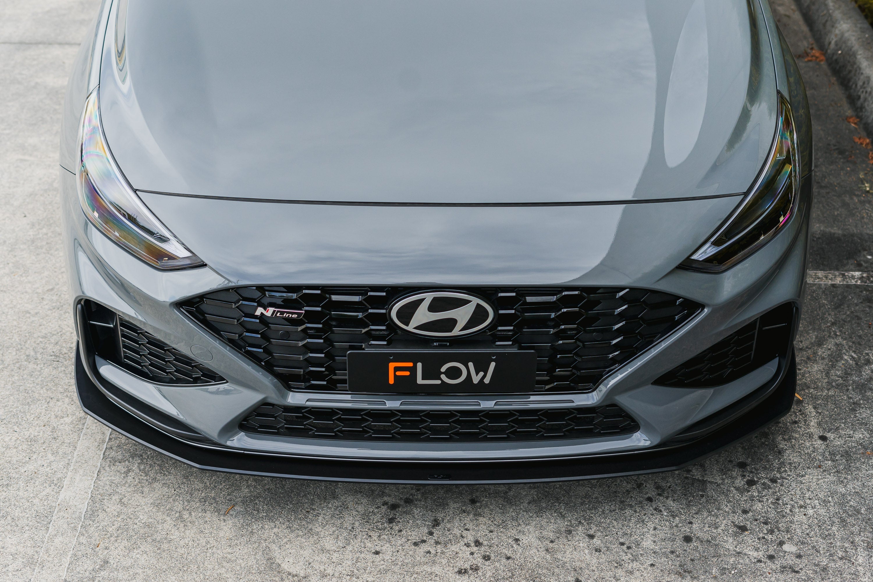 Flow Designs i30N-Line Hatch PDe.V6 FL 2024+ Front Lip Splitter & Reinforcement Brackets - iilumolab
