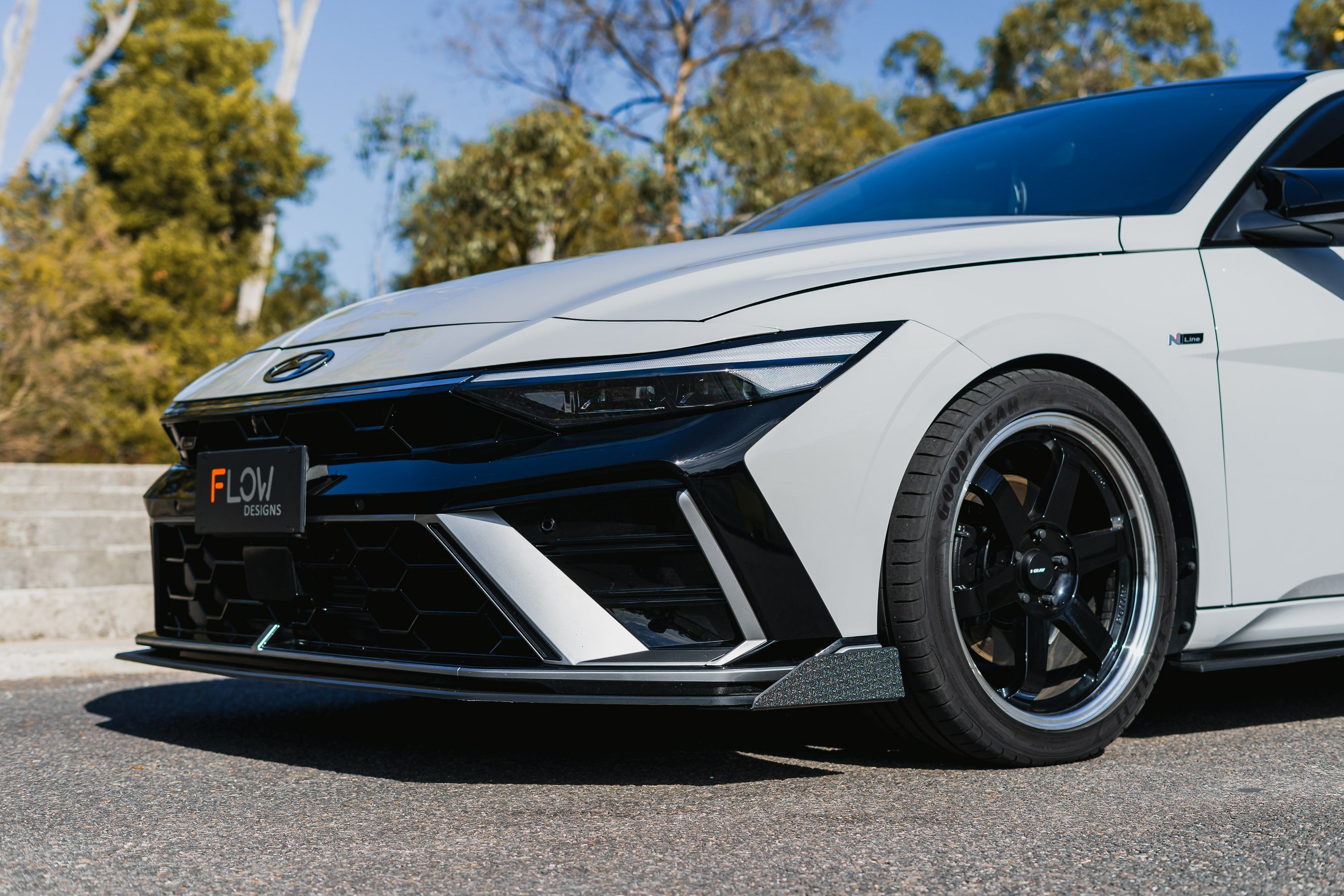 Flow Designs Hyundai CN7 V2 i30 N-Line Sedan FL 2025 Front Lip Splitter Winglets (Pair) - iilumolab