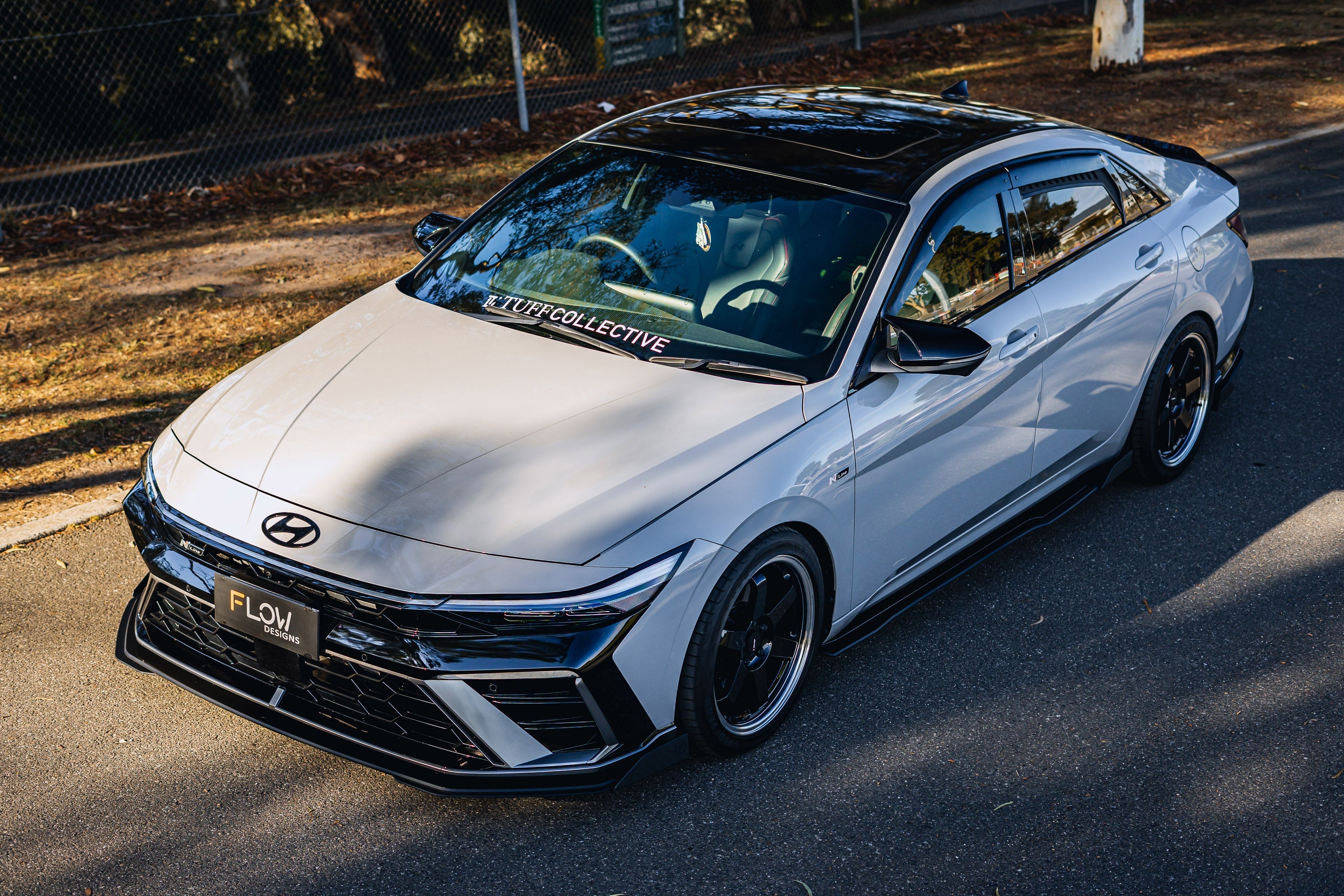 Flow Designs Hyundai CN7 V2 i30 N-Line Sedan FL 2025 Front Lip Splitter & Mounting Brackets (Pair) - iilumolab