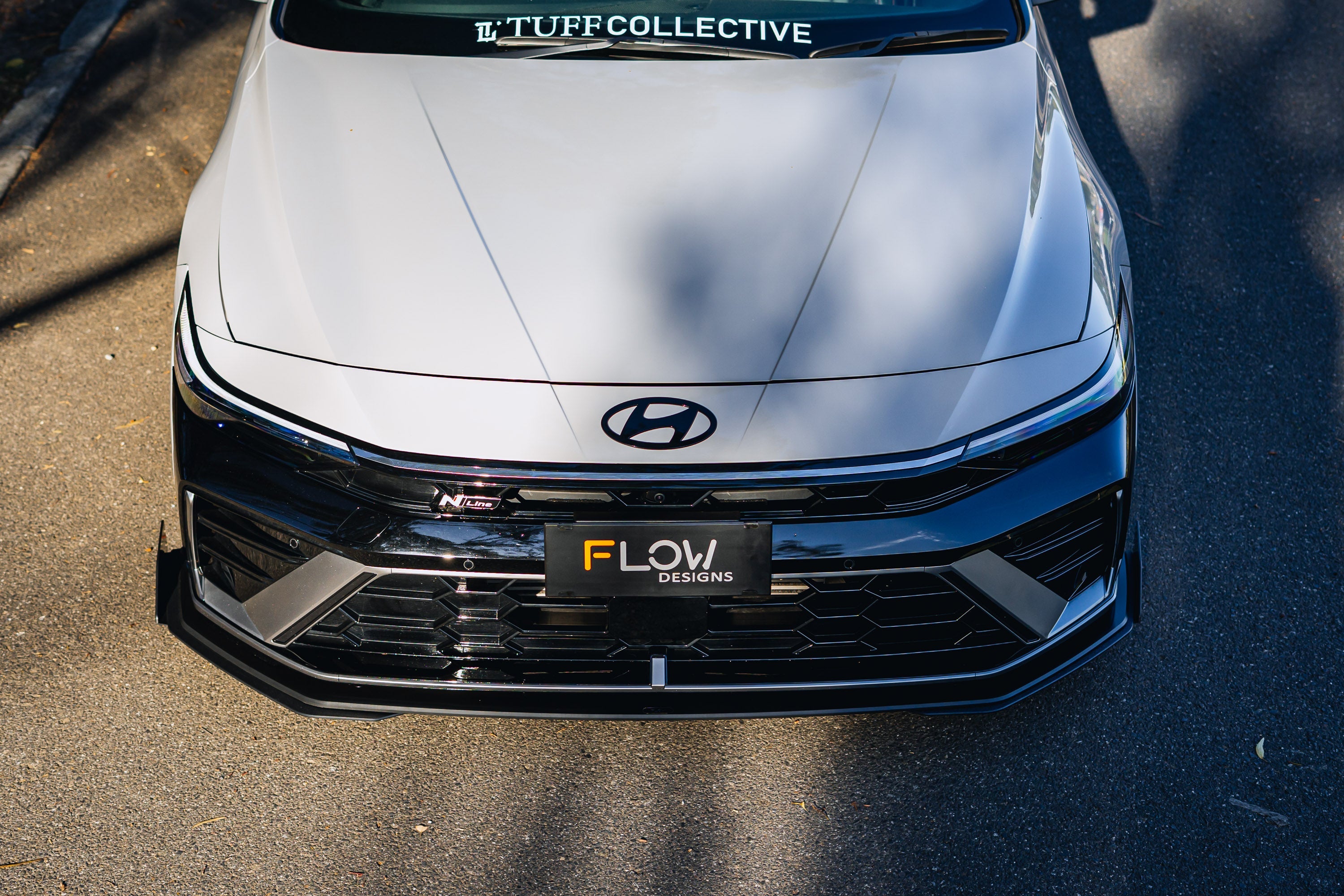 Flow Designs Hyundai CN7 V2 i30 N-Line Sedan FL 2025 Front Lip Splitter & Mounting Brackets (Pair) - iilumolab