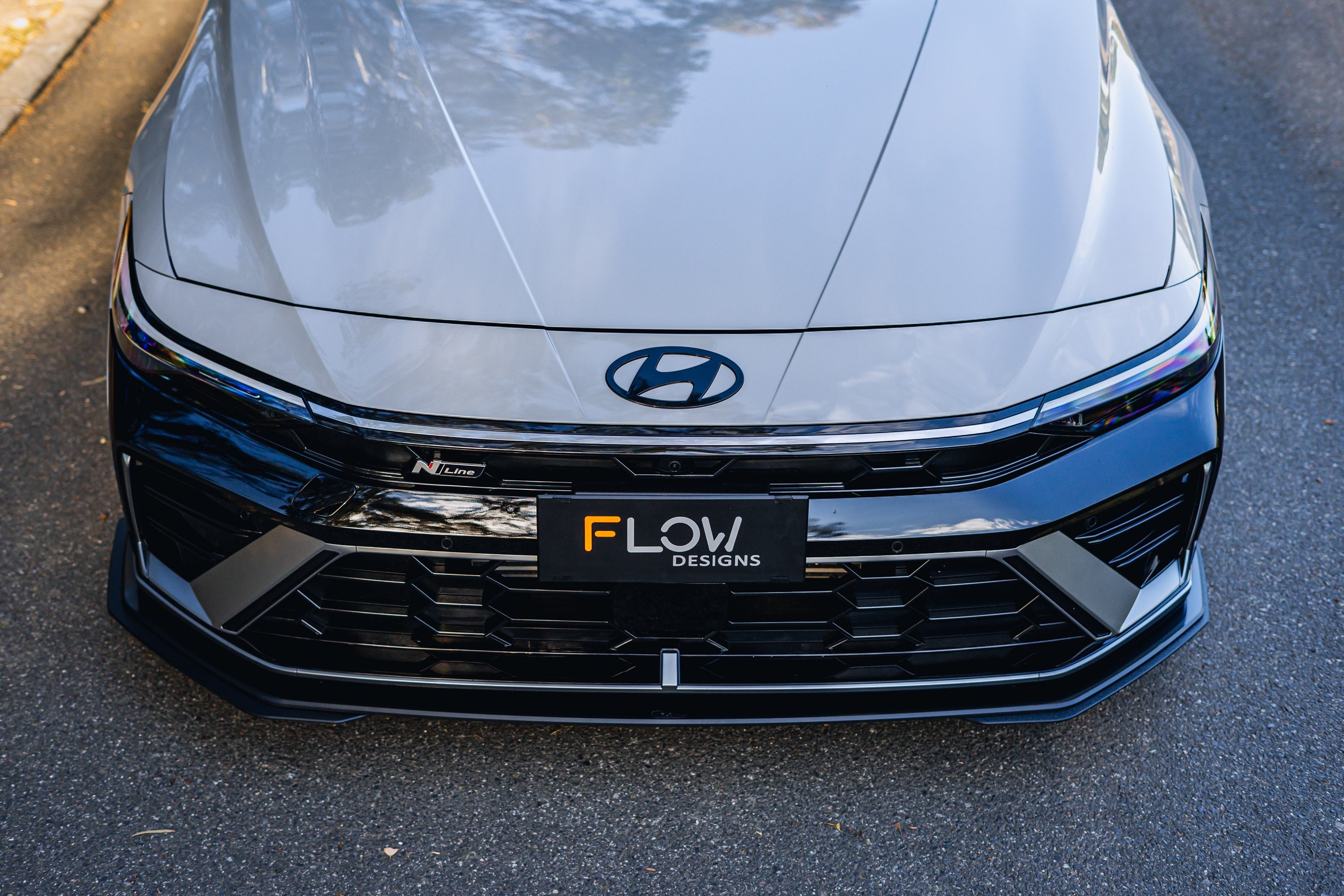 Flow Designs Hyundai CN7 V2 i30 N-Line Sedan FL 2025 Front Lip Splitter & Mounting Brackets (Pair) - iilumolab