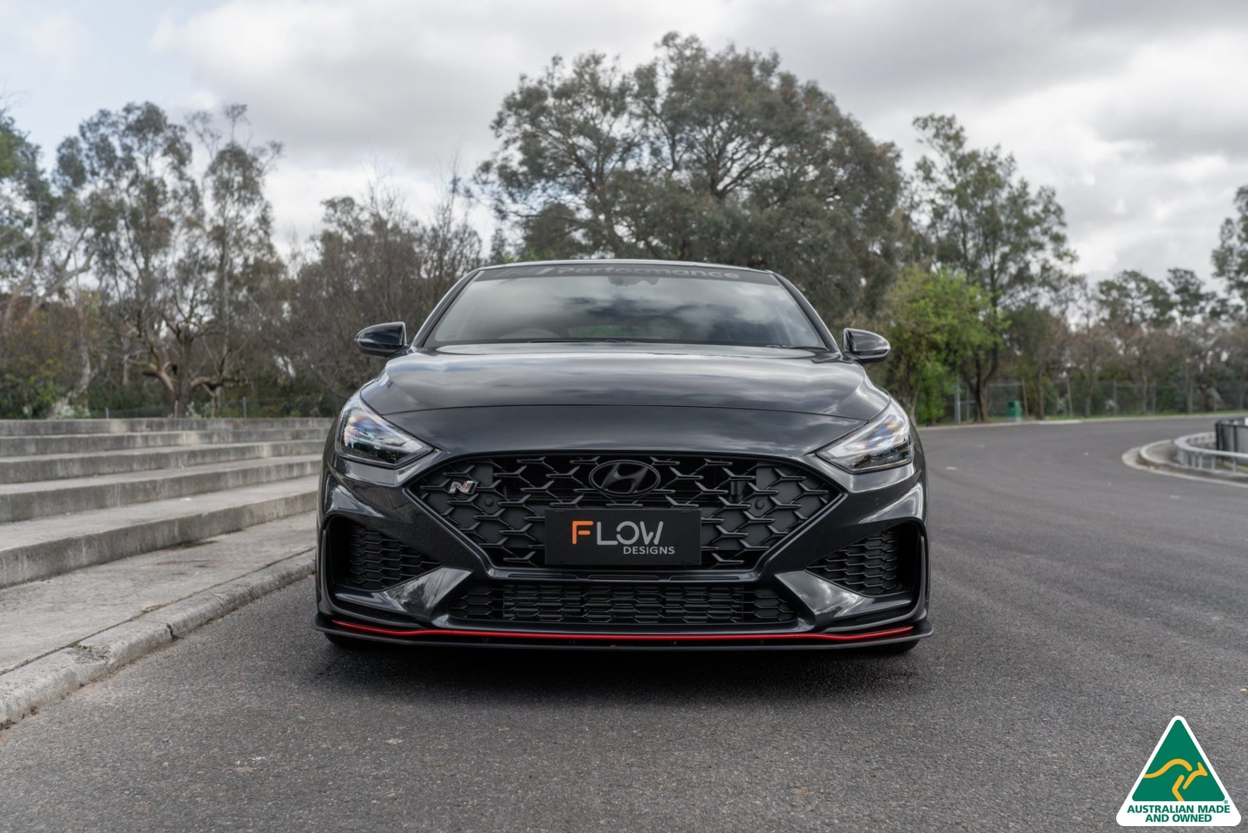 Flow Designs i30N Fastback PD FL 2022+ Front Lip Splitter & Reinforcement Brackets - iilumolab