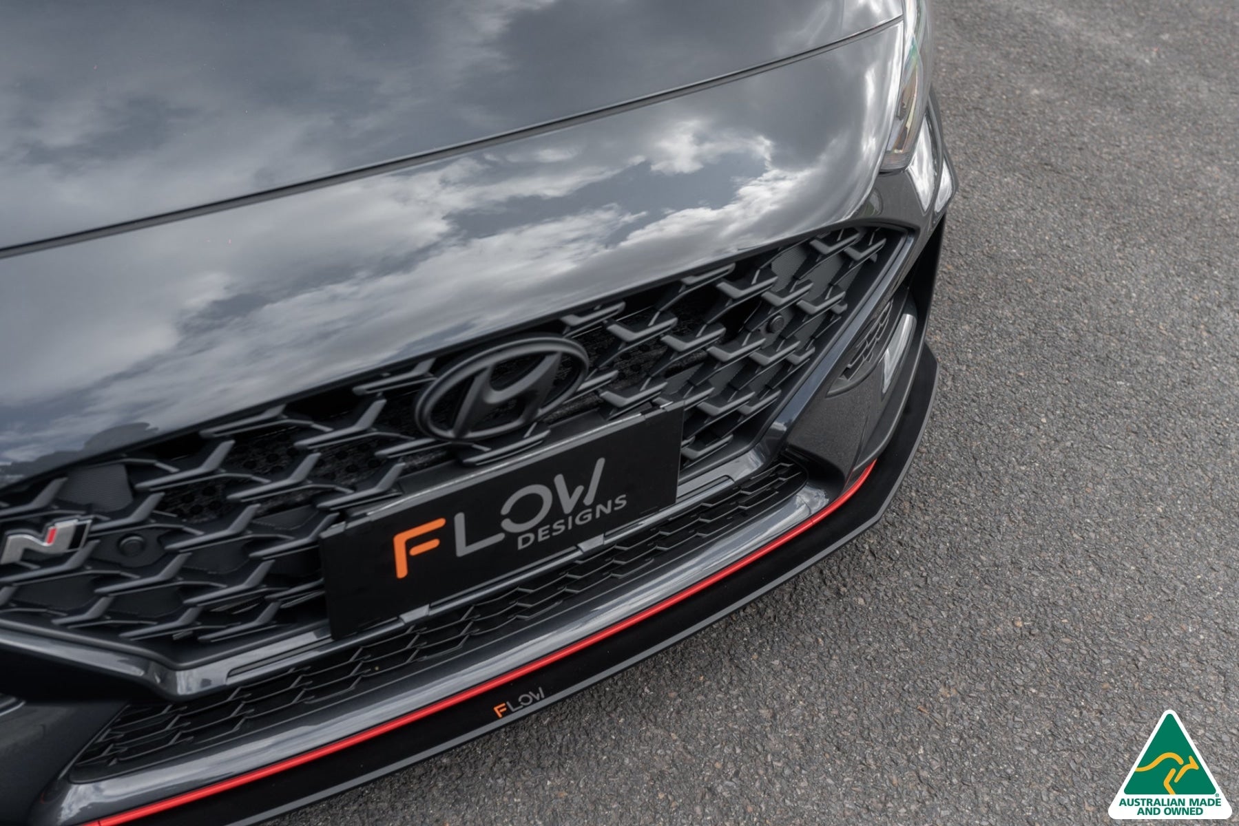 Flow Designs i30N Fastback PD FL 2022+ Front Lip Splitter & Reinforcement Brackets - iilumolab