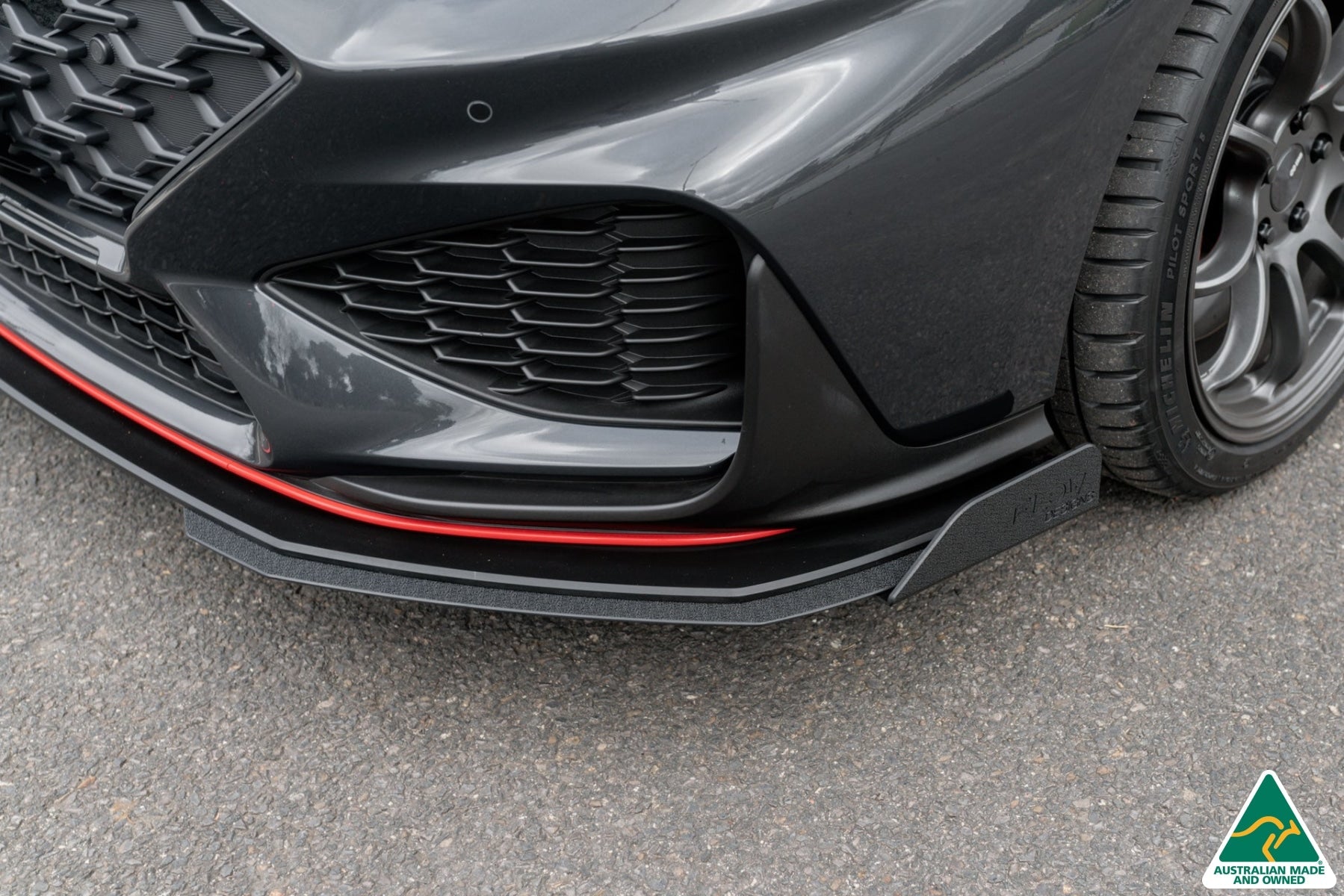 Flow Designs i30N Fastback PD FL 2022+ Front Lip Splitter & Reinforcement Brackets - iilumolab