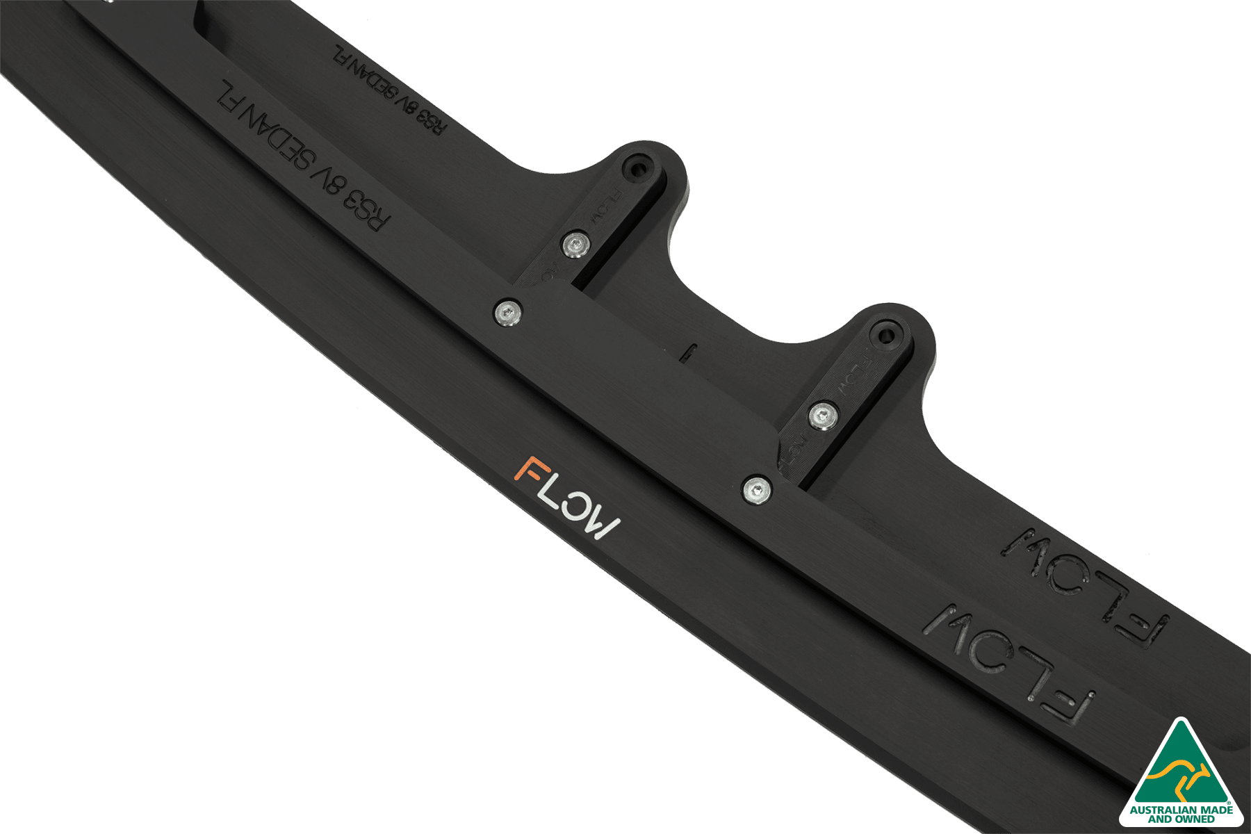 Flow Designs RS3 8V Sedan Facelift Front Lip Splitter & Stainless Steel Mounting Brace - iilumolab