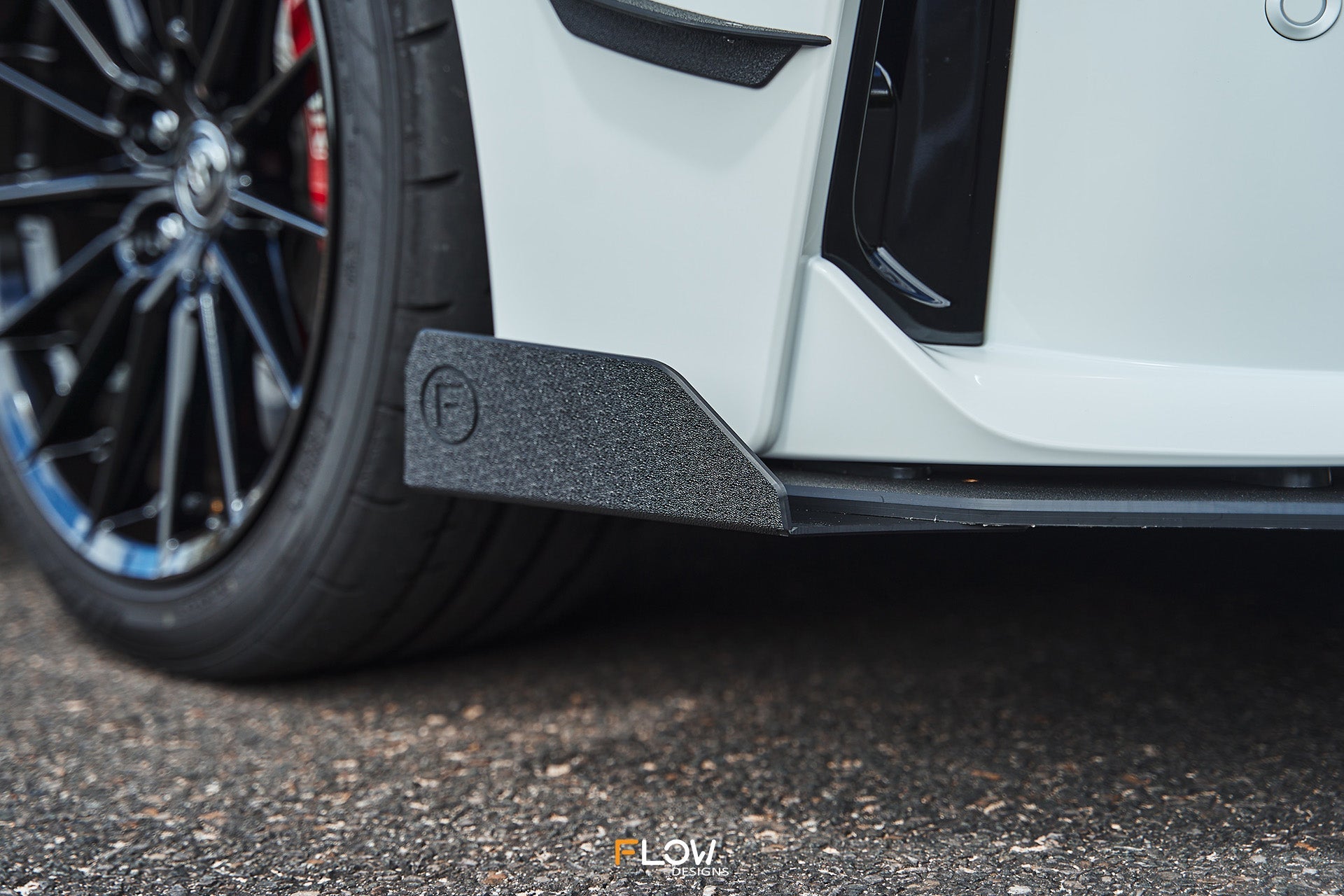 Flow Designs Corolla GR Chassis Mounted Front Lip Splitter (TEXTURED) - iilumolab