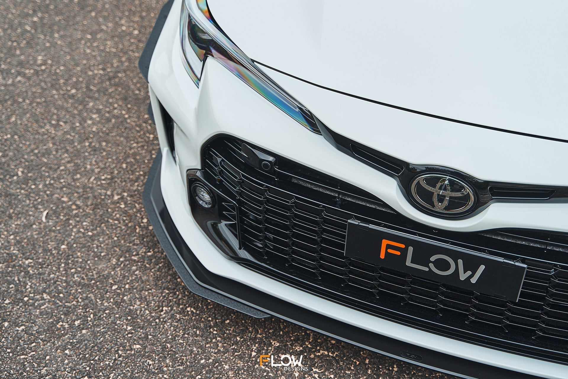 Flow Designs Corolla GR Chassis Mounted Front Lip Splitter (GLOSS) - iilumolab