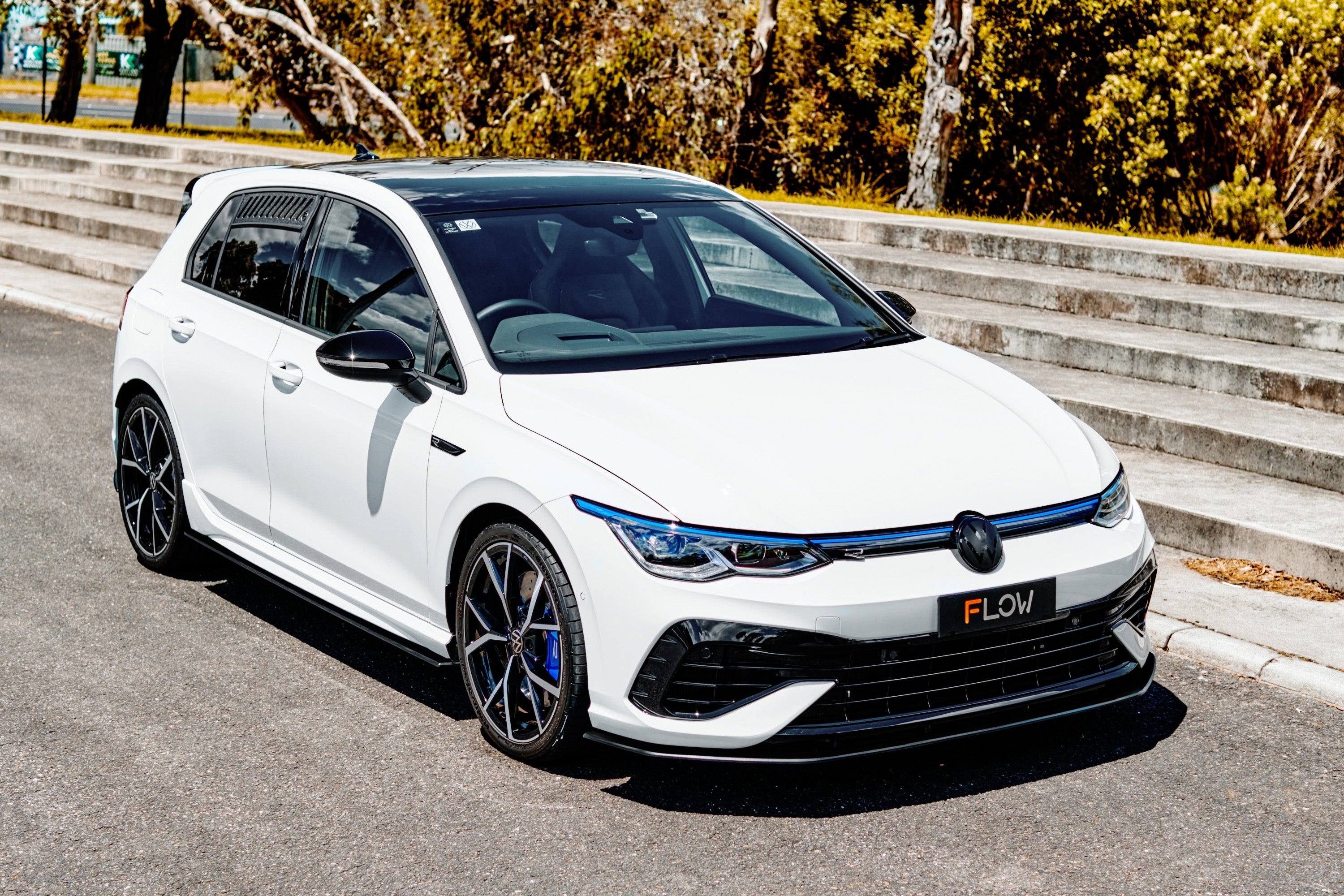 Flow Designs MK8 Golf R Chassis Mounted Front Lip Splitter - iilumolab