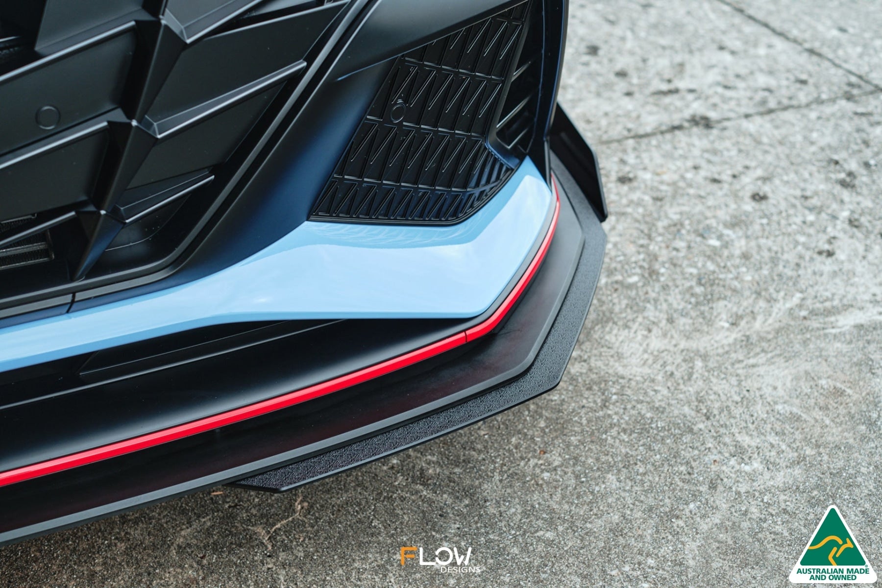 Flow Designs CN7 i30N Sedan 2021-2023 Front Lip Splitter Extensions (Pair) - iilumolab