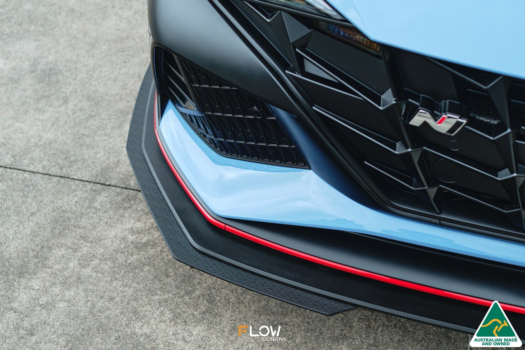 Flow Designs CN7 i30N Sedan 2021-2023 Front Lip Splitter Extensions (Pair) - iilumolab