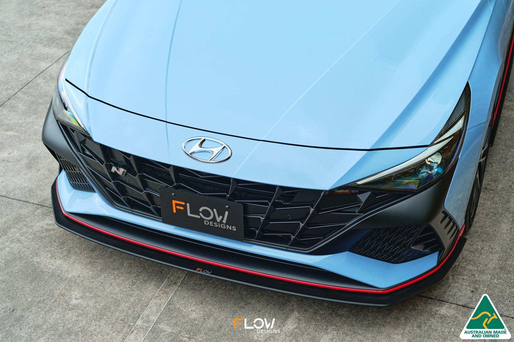 Flow Designs CN7 Elantra N Sedan 2021 Front Lip Splitter & Mounting Brace - iilumolab