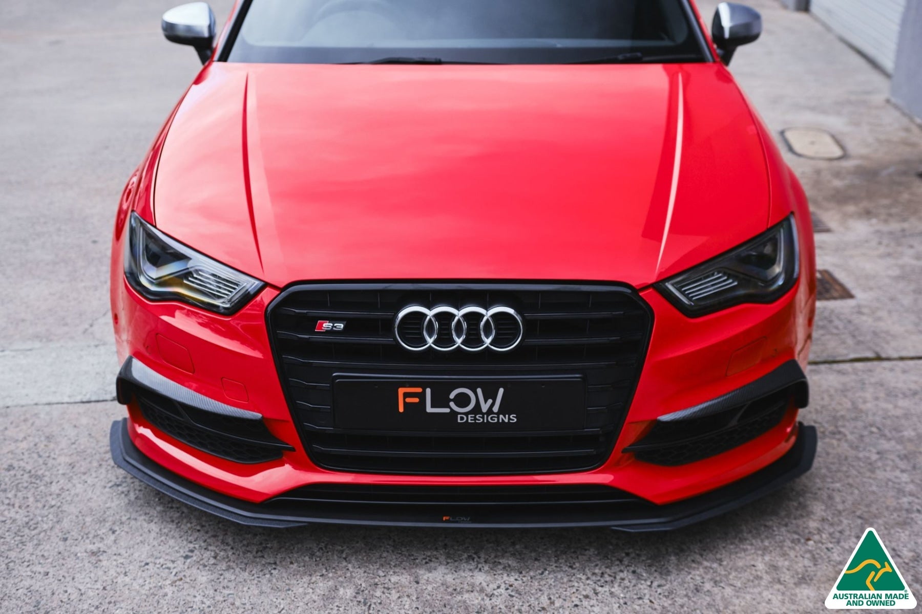 Flow Designs S3 8V Sedan Pre-Facelift Front Lip Splitter Extensions (Pair) - iilumolab