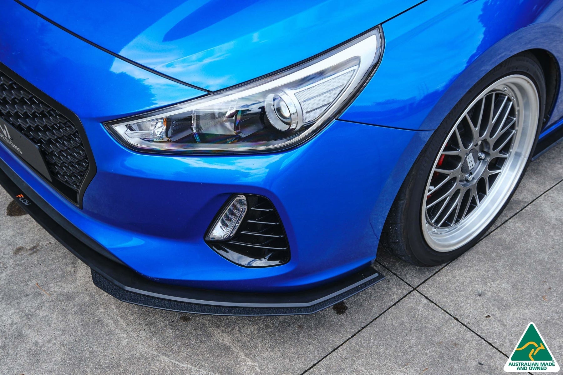 Flow Designs i30 SR Hatch (2017-2018) Front Lip Splitter & Mounting Brace