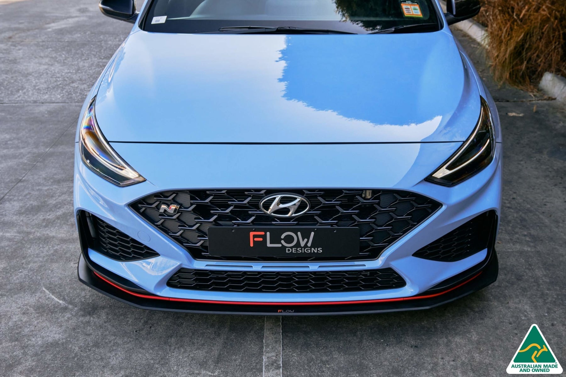 Flow Designs i30N Hatch PD FL 2021 Front Lip Splitter & Reinforcement Brackets - iilumolab