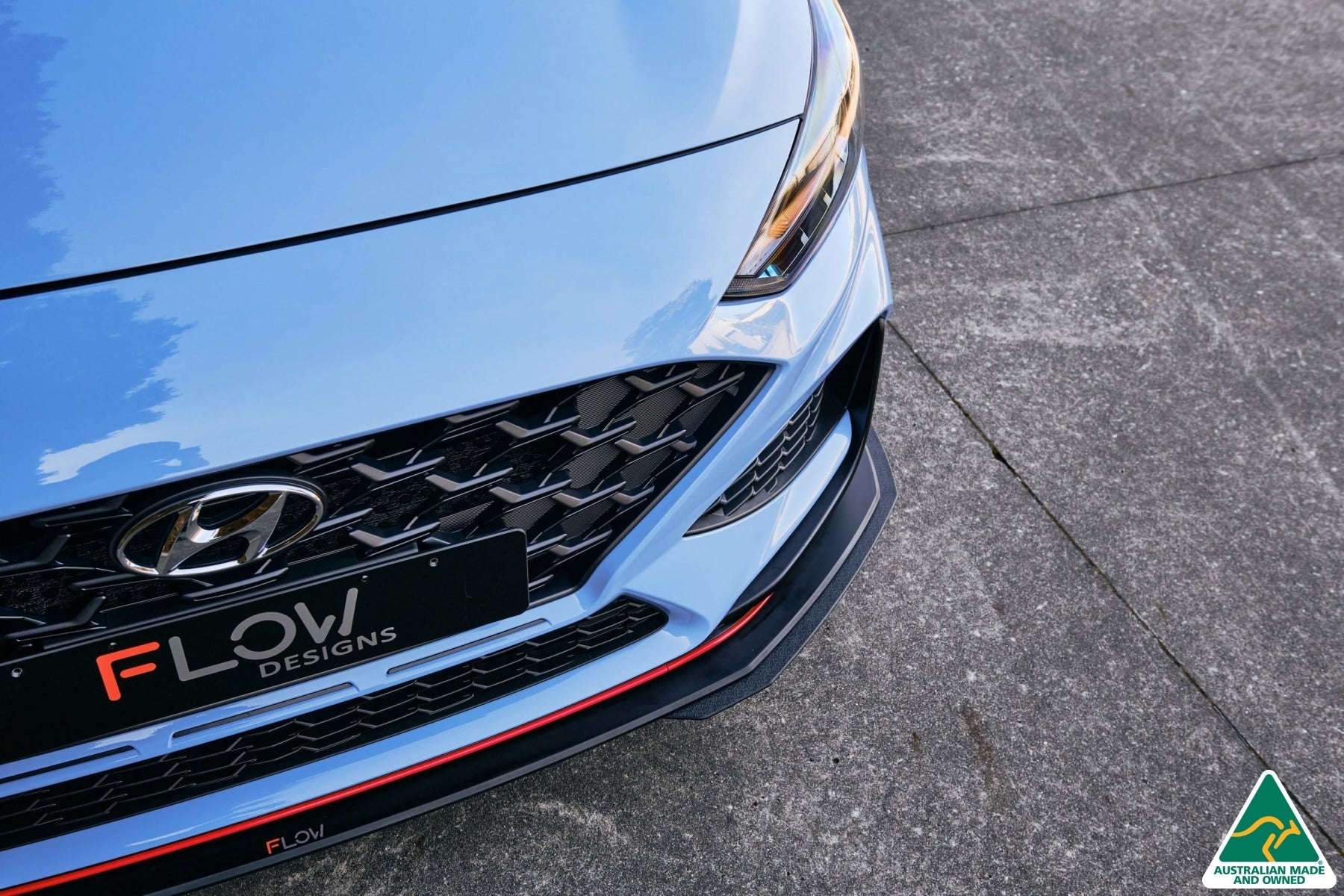 Flow Designs i30N Hatch PD FL 2021 Front Lip Splitter Extensions (Pair) - iilumolab