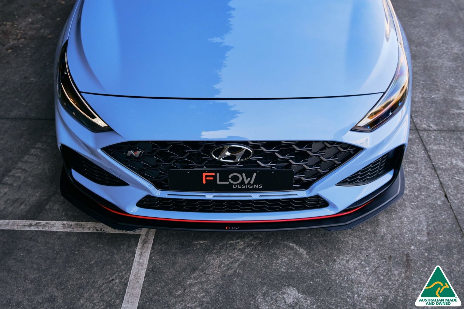Flow Designs i30N Hatch PD FL 2021 Front Lip Splitter Extensions (Pair) - iilumolab