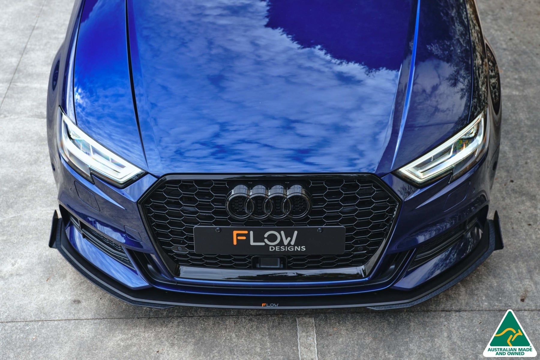 Flow Designs S3 8V Sedan Facelift Front Lip Splitter Extensions (Pair) - iilumolab