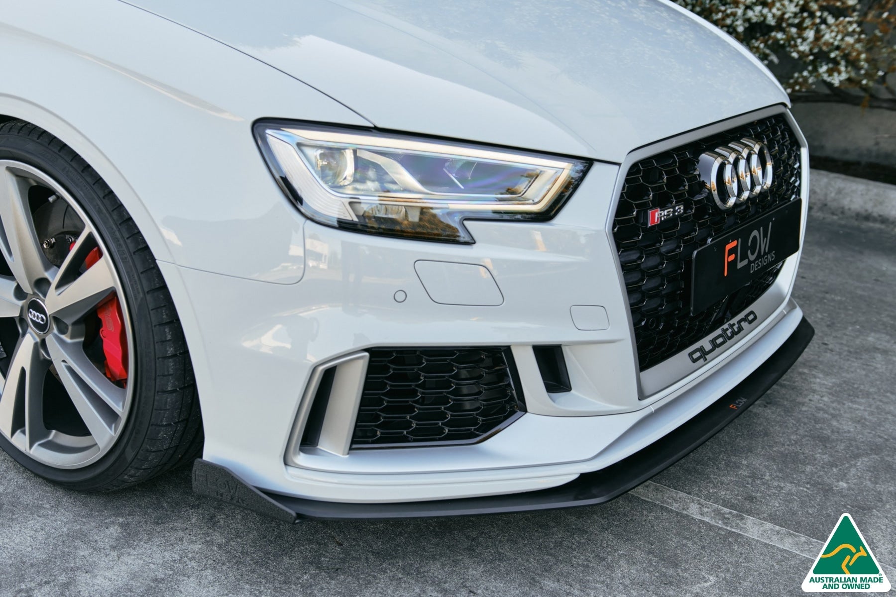 Flow Designs RS3 8V Sedan Facelift Front Lip Splitter Winglets (Pair) - iilumolab