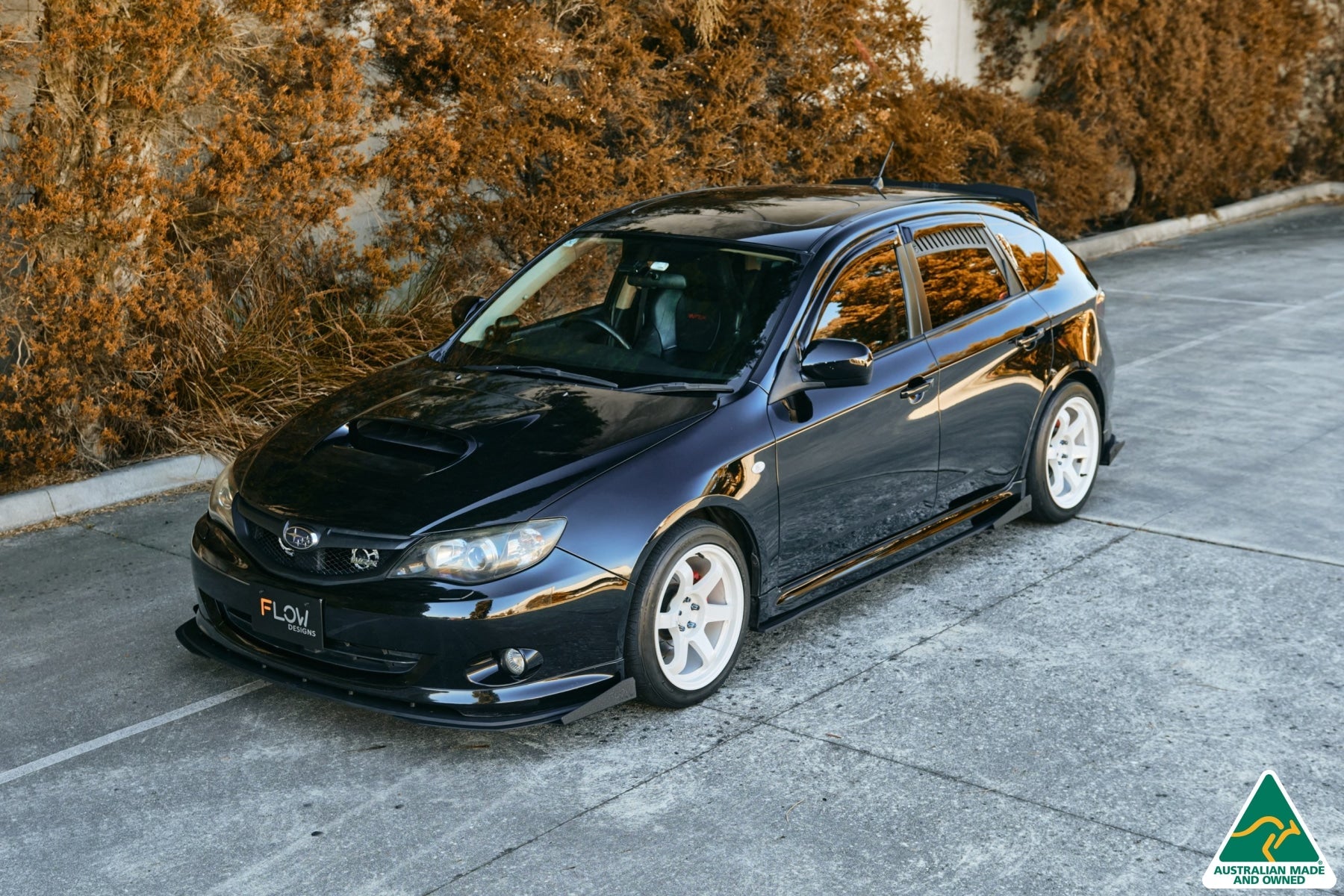 Flow Designs Impreza WRX/RS G3 Hatch PFL Front Lip Splitter Extensions (Pair) - iilumolab