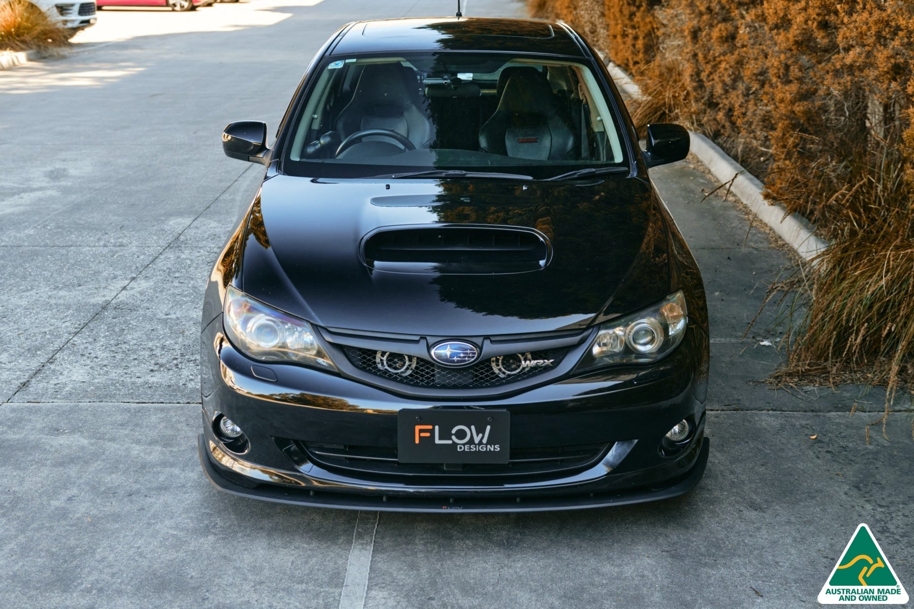 Flow Designs Impreza WRX/RS G3 Hatch PFL Front Lip Splitter & Mounting Brace - iilumolab
