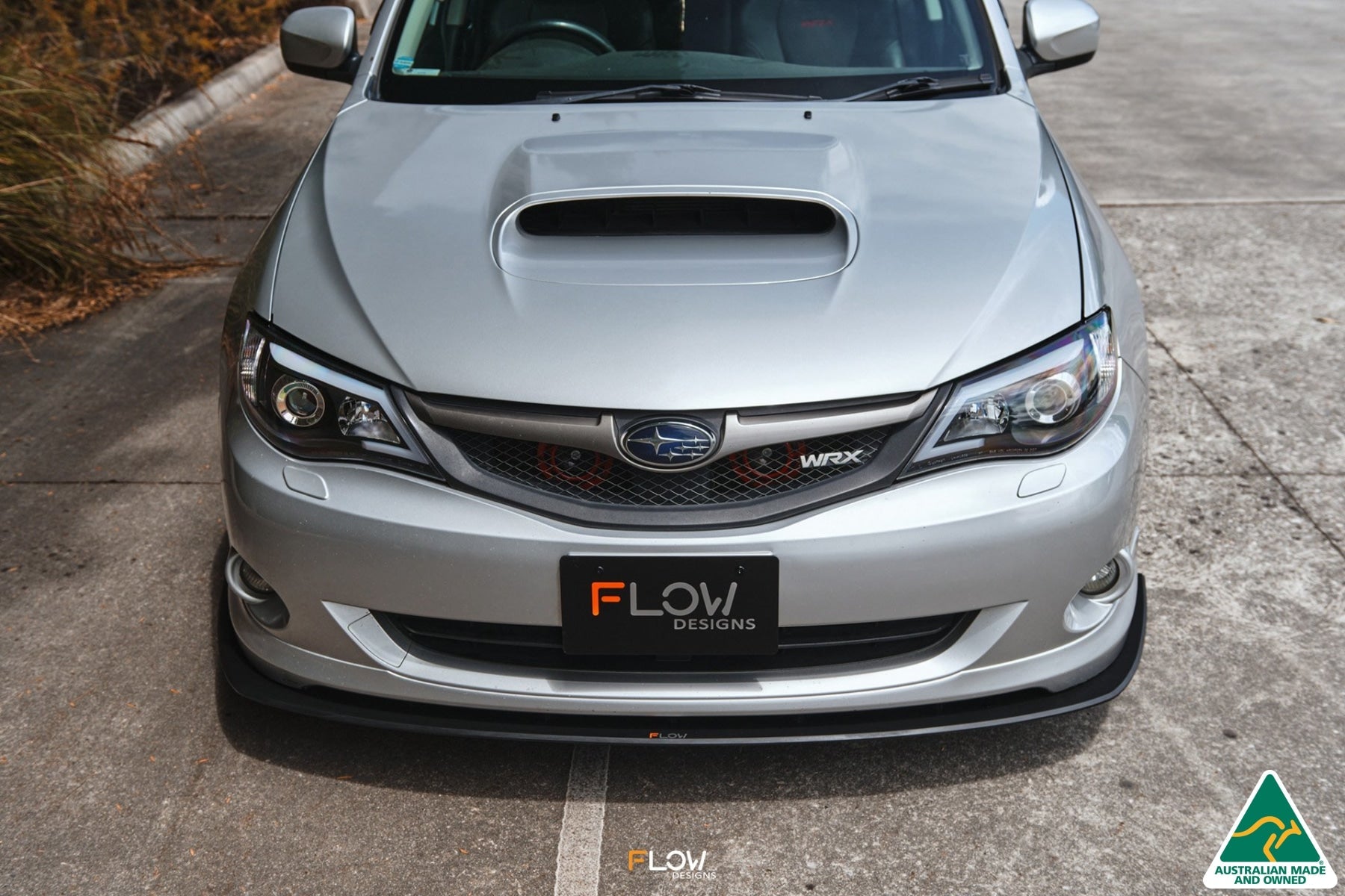 Flow Designs Impreza WRX/RS G3 Sedan PFL Front Lip Splitter & Mounting Brace - iilumolab
