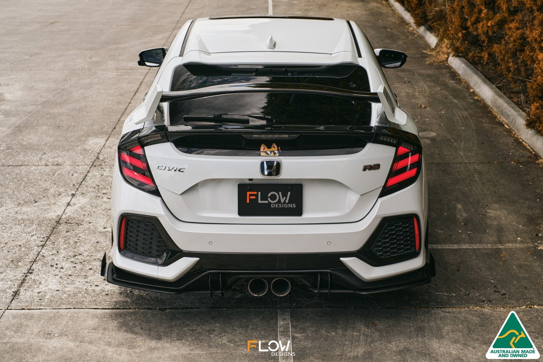 Flow Designs DEMO STOCK - FK4/FK7 Civic RS Hatch PFL Flow-Lock Rear Diffuser - GLOSS BLACK - iilumolab