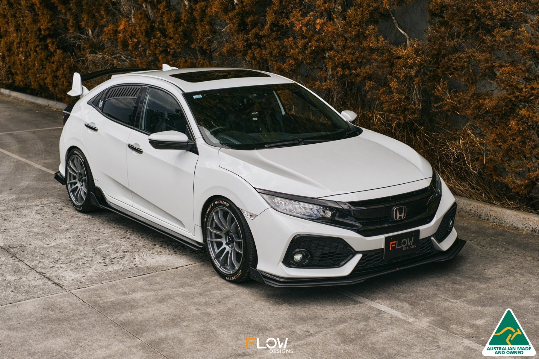 Flow Designs FK4/FK7 Civic RS Hatch PFL Front Lip Splitter - iilumolab