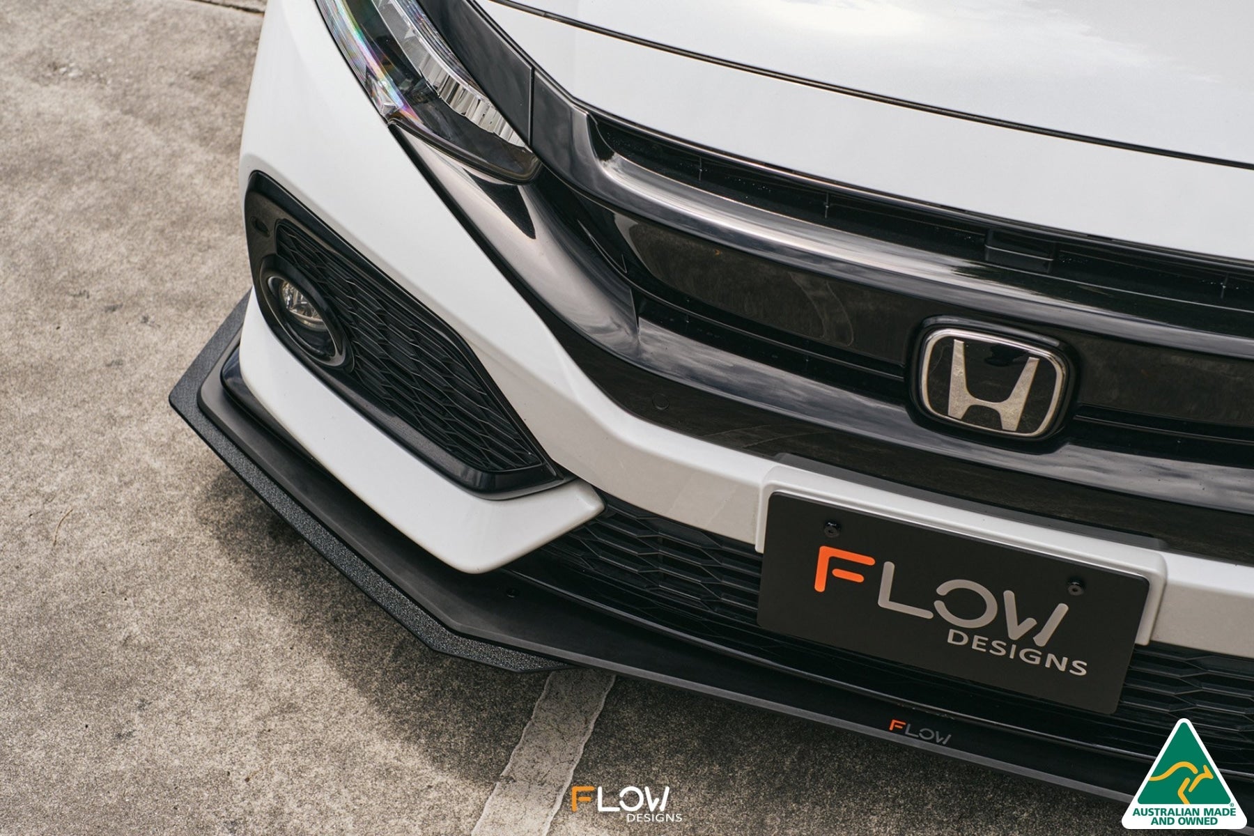 Flow Designs FK4/FK7 Civic RS Hatch PFL Front Lip Splitter Extensions (Pair) - iilumolab