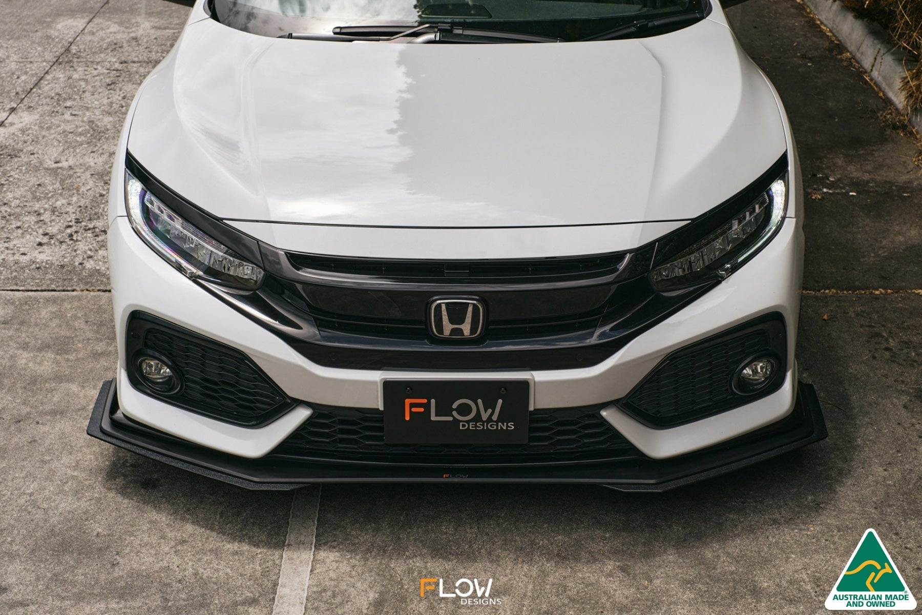 Flow Designs FK4/FK7 Civic RS Hatch PFL Front Lip Splitter Extensions (Pair) - iilumolab