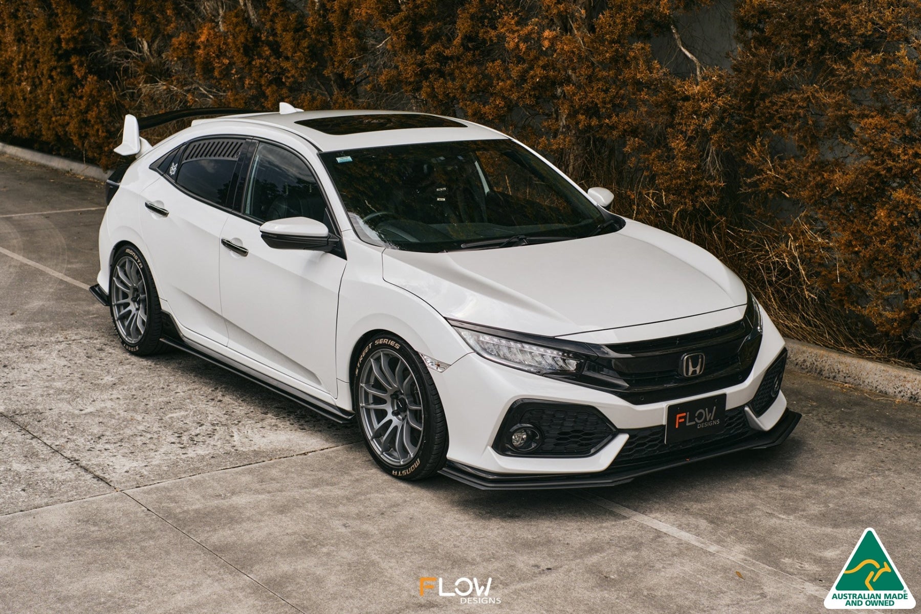 Flow Designs FK4/FK7 Civic RS Hatch PFL Front Lip Splitter Extensions (Pair) - iilumolab