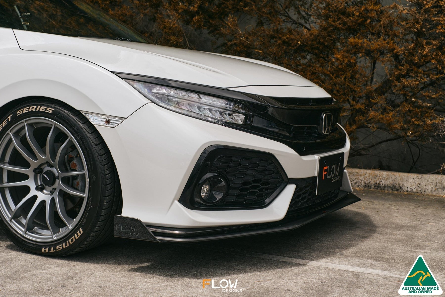 Flow Designs FK4/FK7 Civic RS Hatch PFL Front Lip Splitter - iilumolab