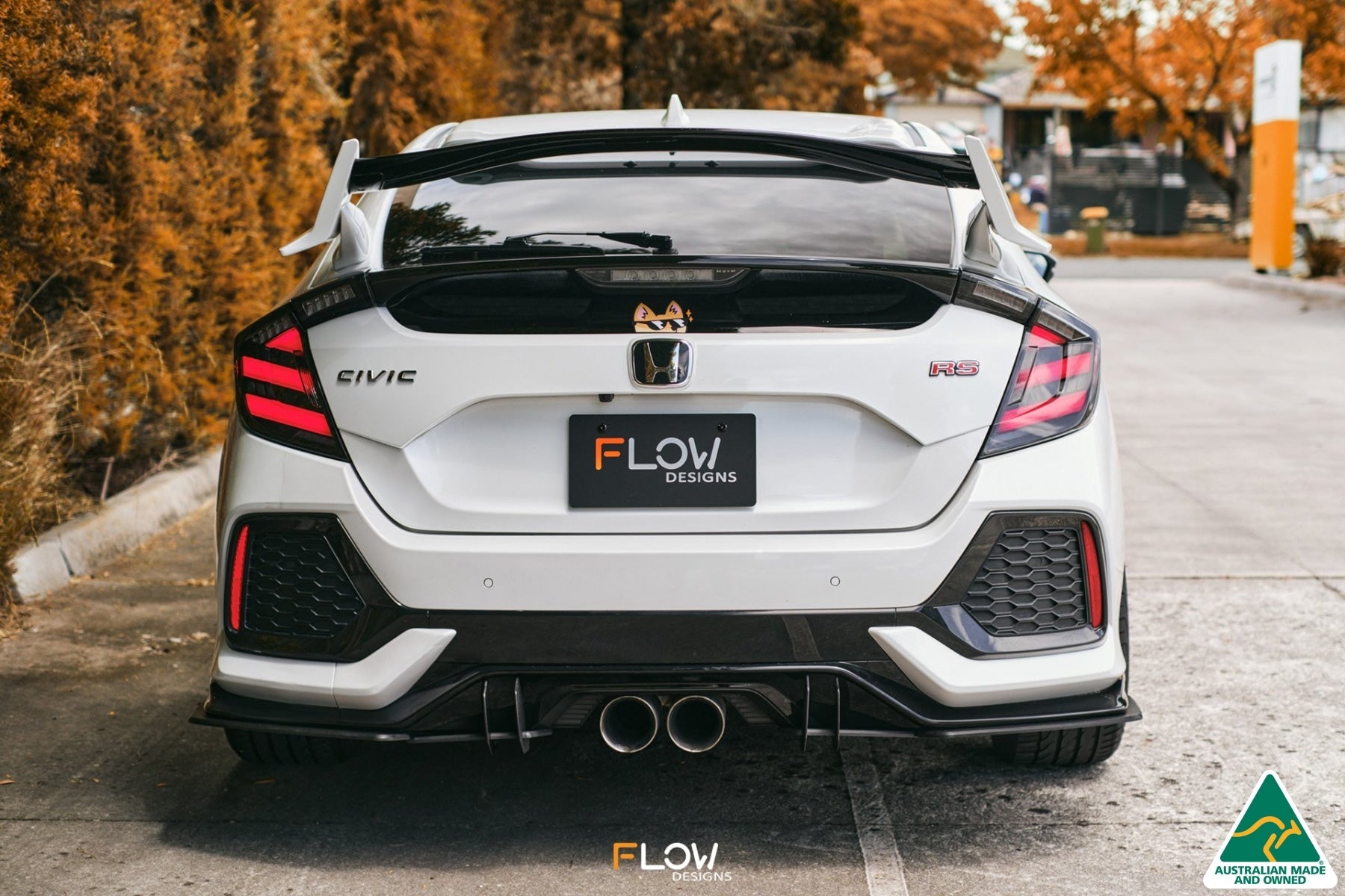 Flow Designs DEMO STOCK - FK4/FK7 Civic RS Hatch PFL Flow-Lock Rear Diffuser - GLOSS BLACK - iilumolab