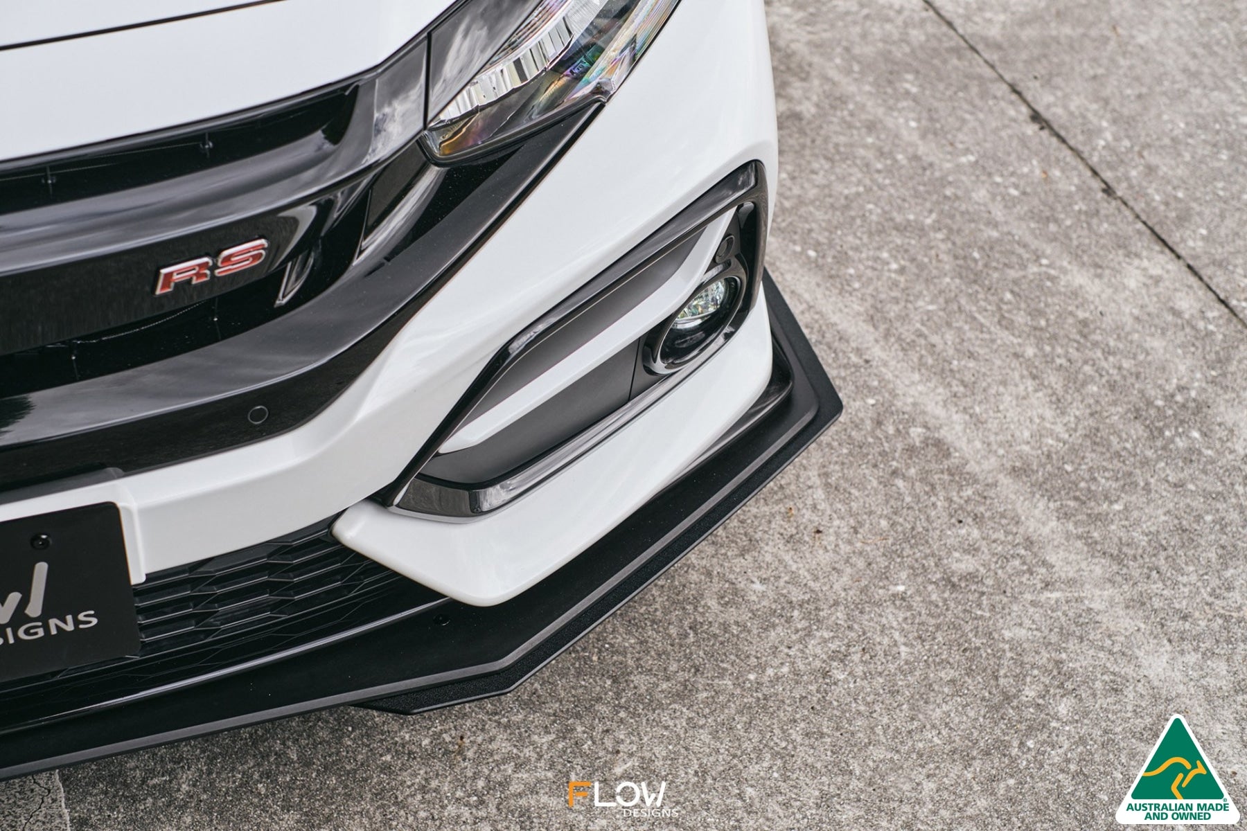 Flow Designs FK4/FK7 Civic RS Hatch FL Front Lip Splitter Extensions (Pair) - iilumolab