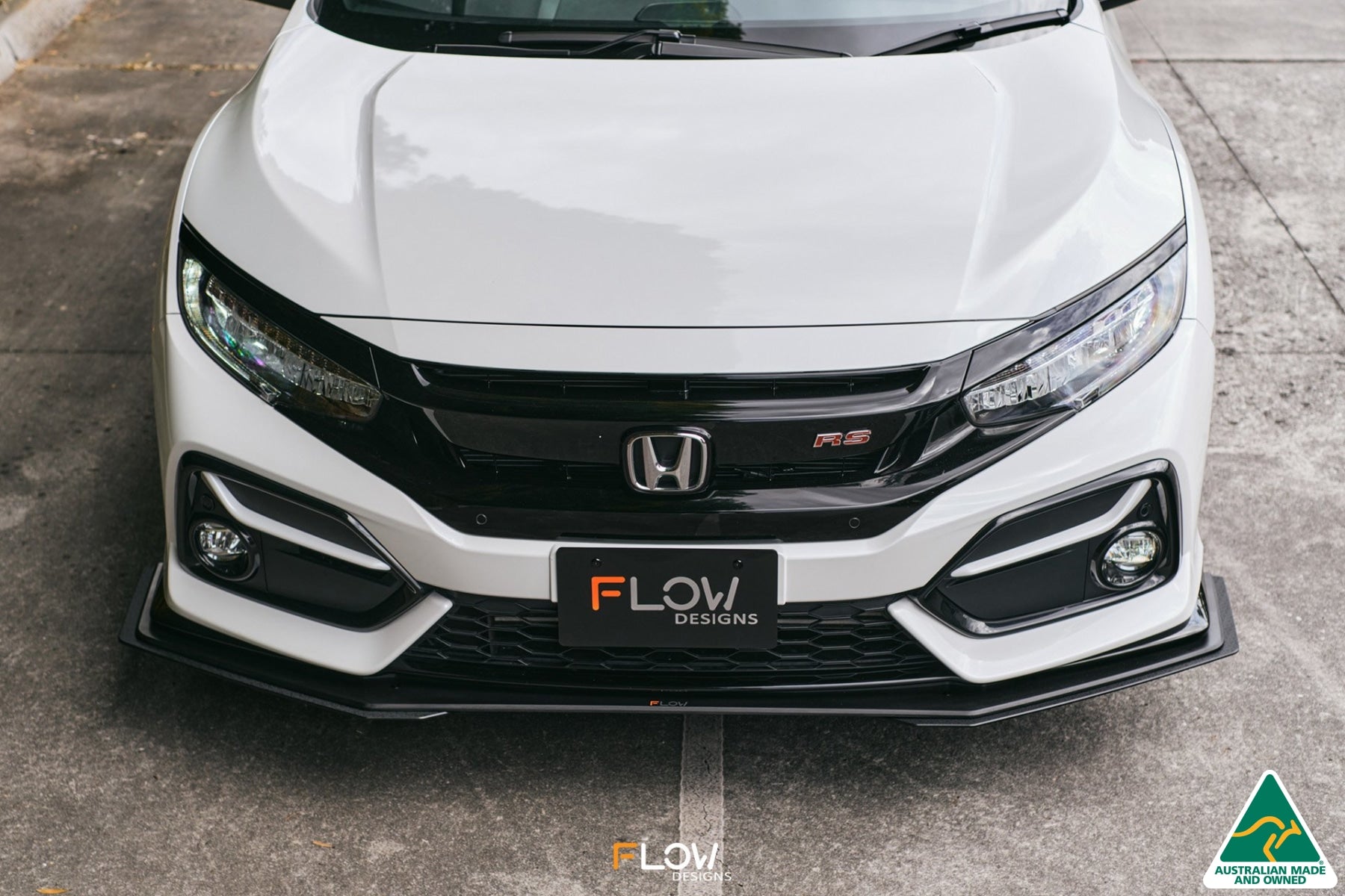 Flow Designs FK4/FK7 Civic RS Hatch FL Front Lip Splitter Extensions (Pair) - iilumolab