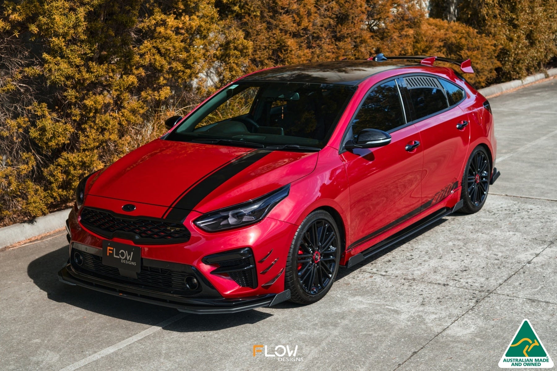 Flow Designs Cerato GT PFL Front Lip Splitter & Reinforcement Brackets - iilumolab