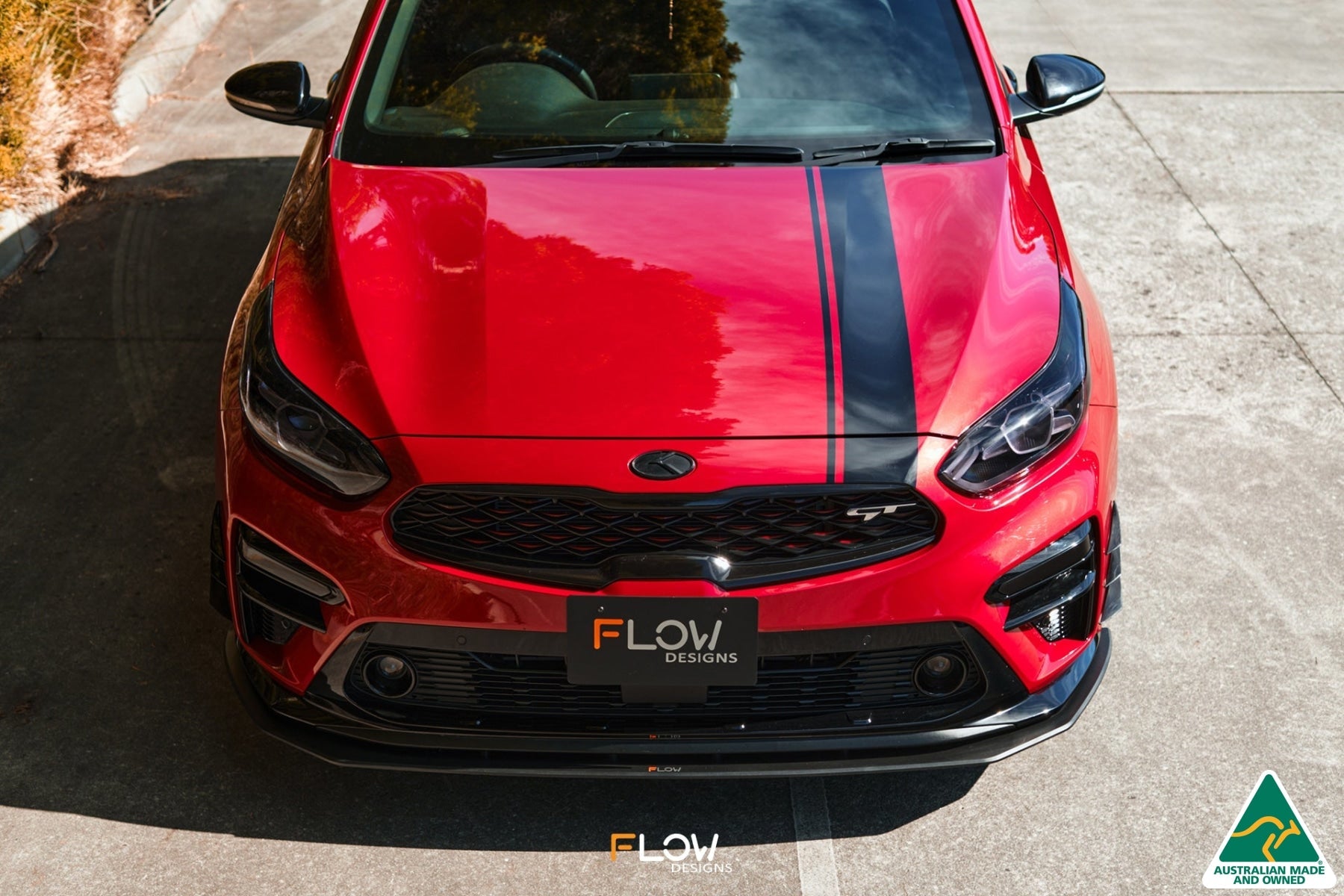 Flow Designs Cerato GT PFL Front Lip Splitter & Reinforcement Brackets - iilumolab