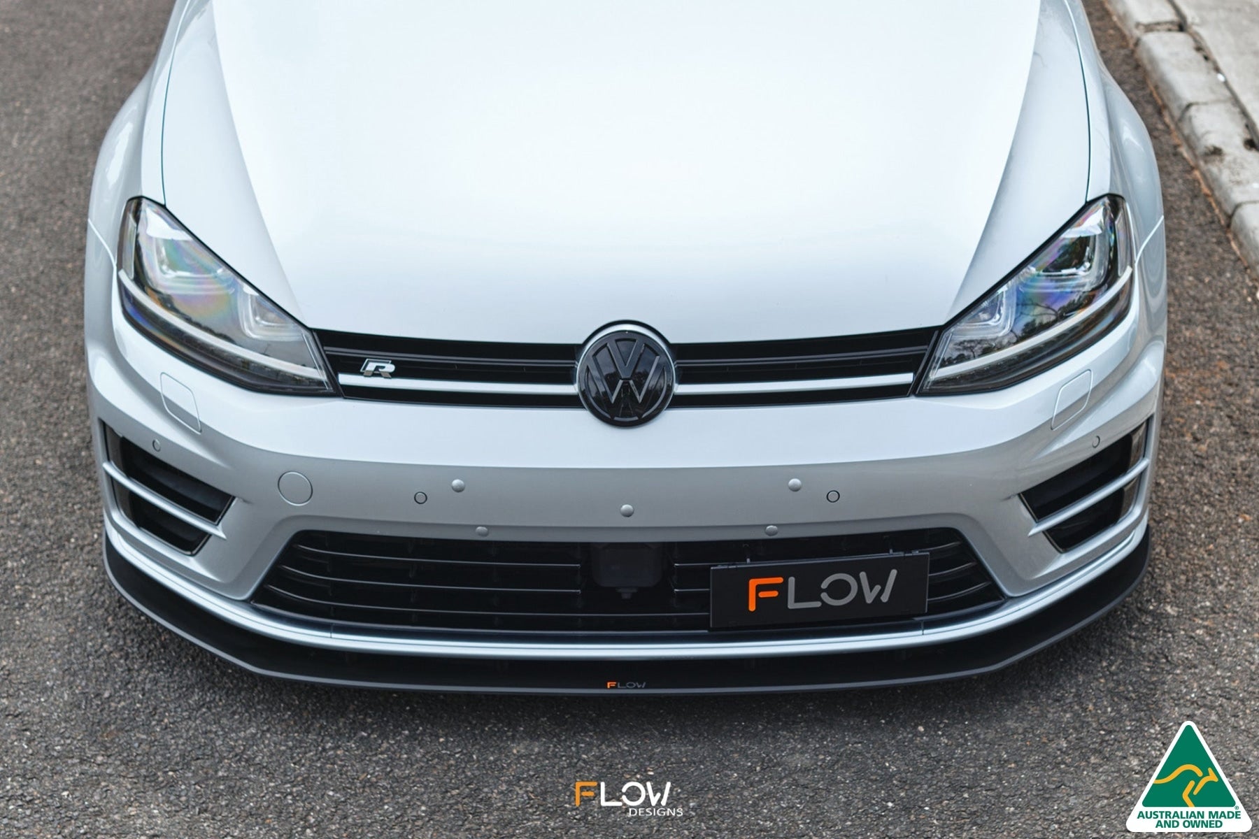 Flow Designs MK7 Golf R (USDM) Chassis Mounted Front Lip Splitter V3 - iilumolab